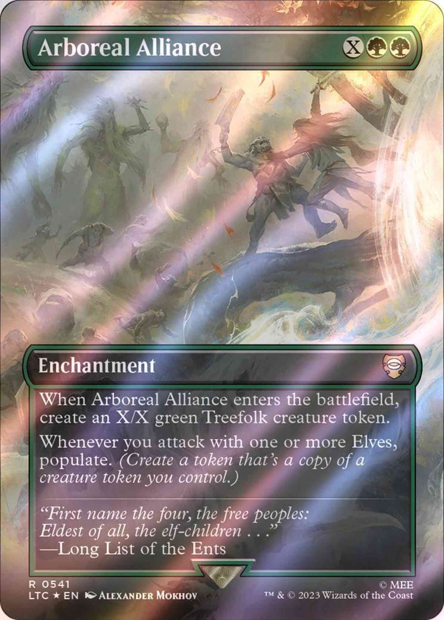 Arboreal alliance 541 – Magic Arboreal Alliance [541] [Borderless] [The Lord of the Rings: Tales of Middle-earth: Commander] [Surge Foil]