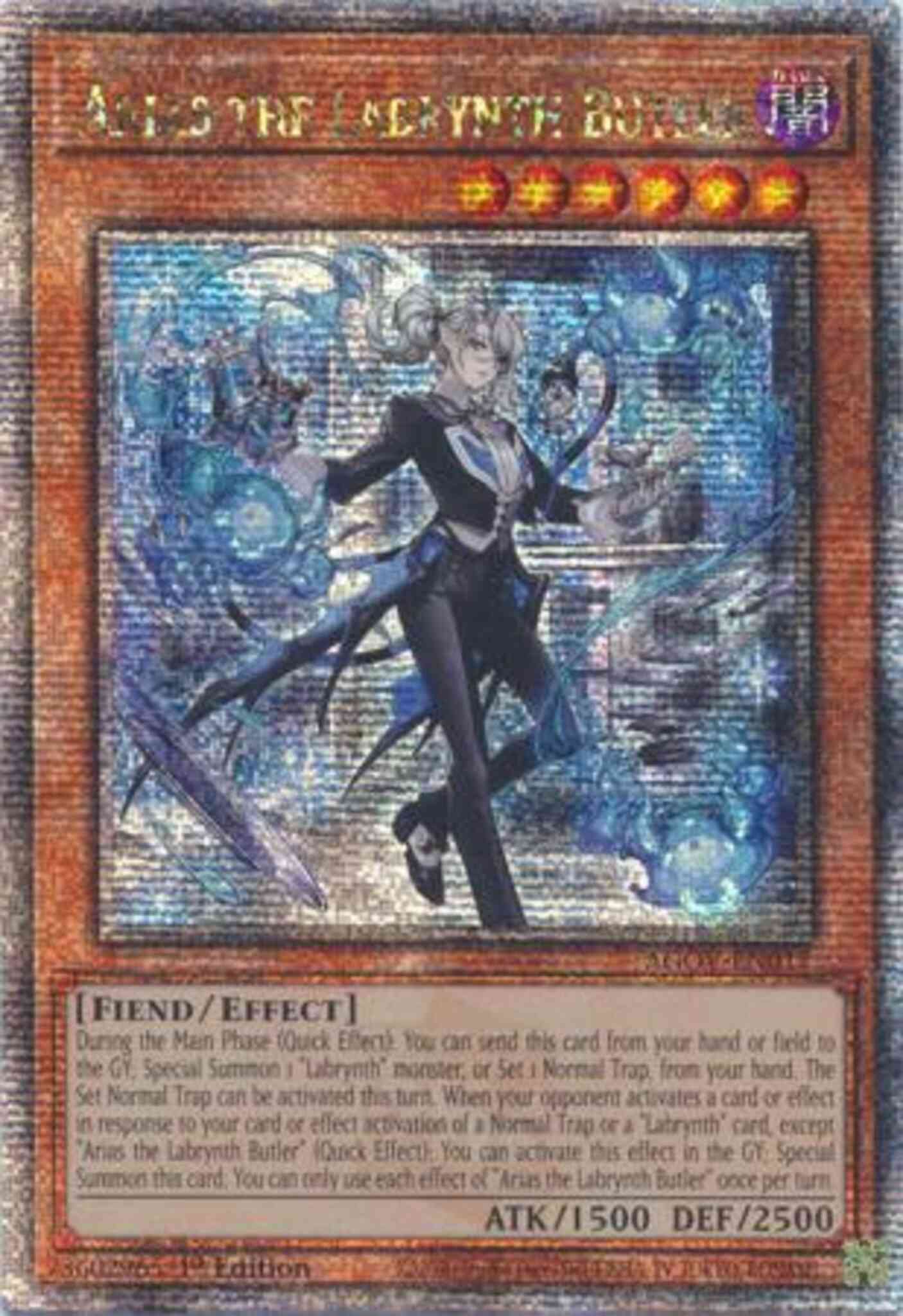 Yu-Gi-Oh! Arias the Labrynth Butler - AGOV-EN017 - Quarter Century Secret Rare - 1st Edition