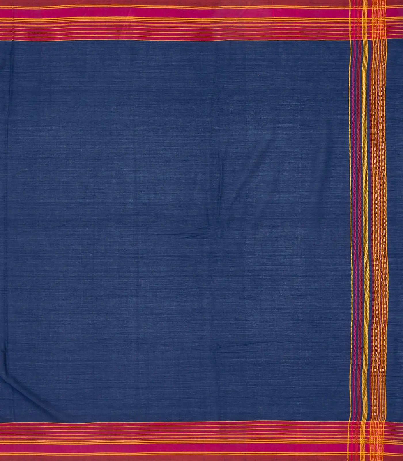 RmKV Dark Blue Handloom Bhujodi Cotton Saree With Diamond Buttas - view 4