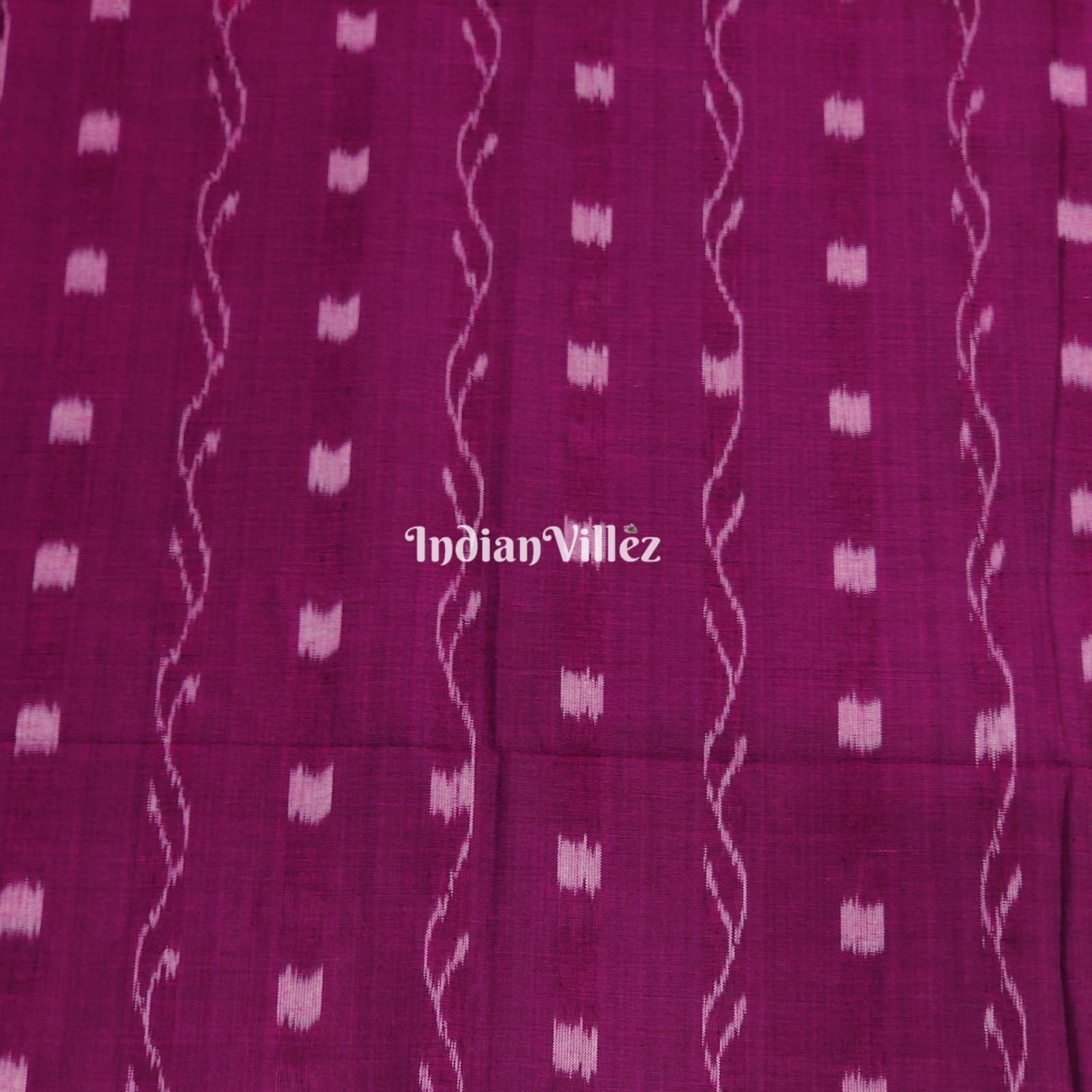 IndianVillèz Deep Wine Tipa Design Sambalpuri Cotton Fabric - view 2