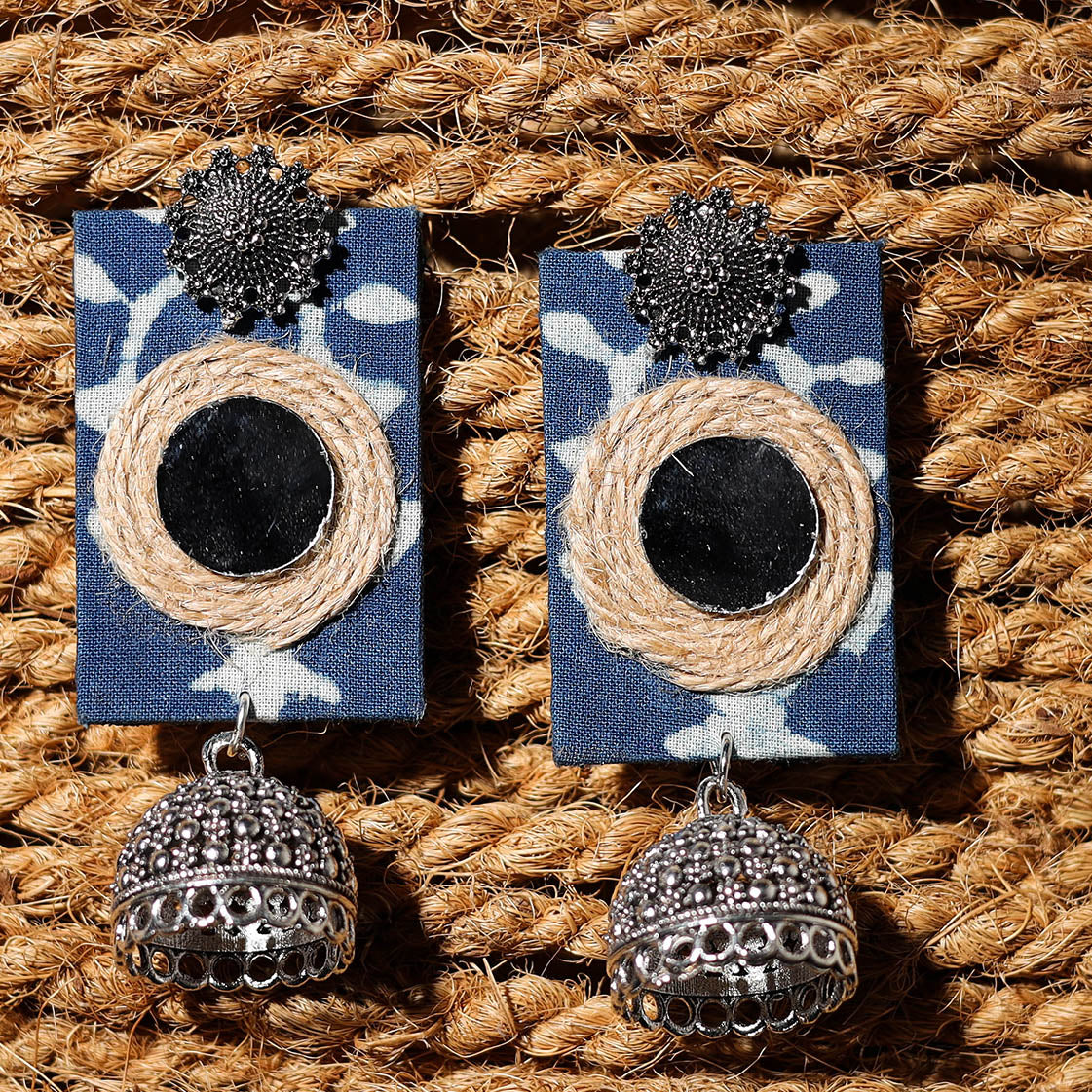 JALPARI Abira Handcrafted GS Fabart Jhumki Earrings - view 2
