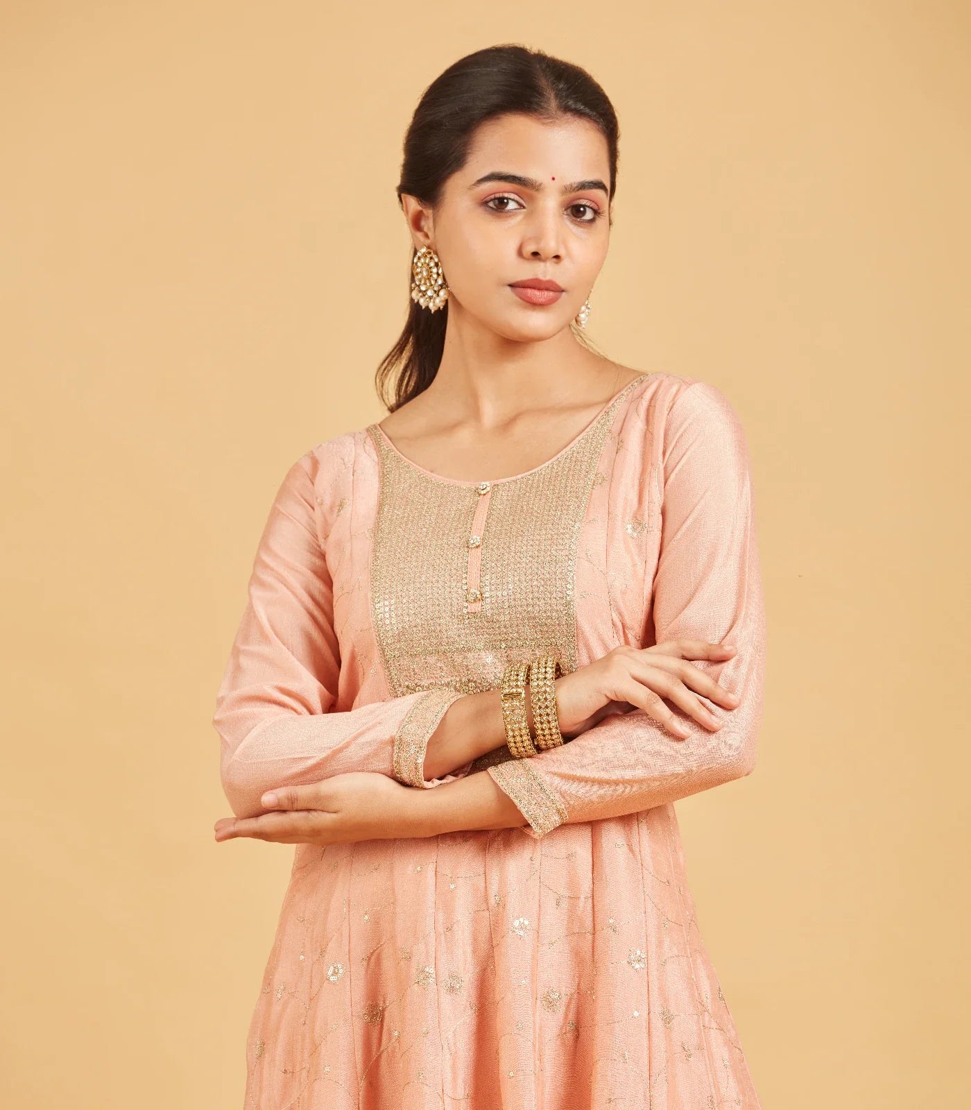 RmKV Peach Fuzz Anarkali Set