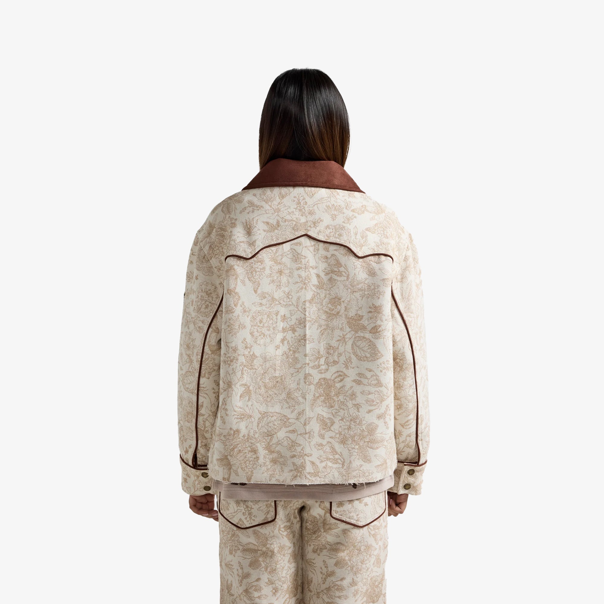 F A R A K | Handmade Jacquard Jacket { Beige - view 3