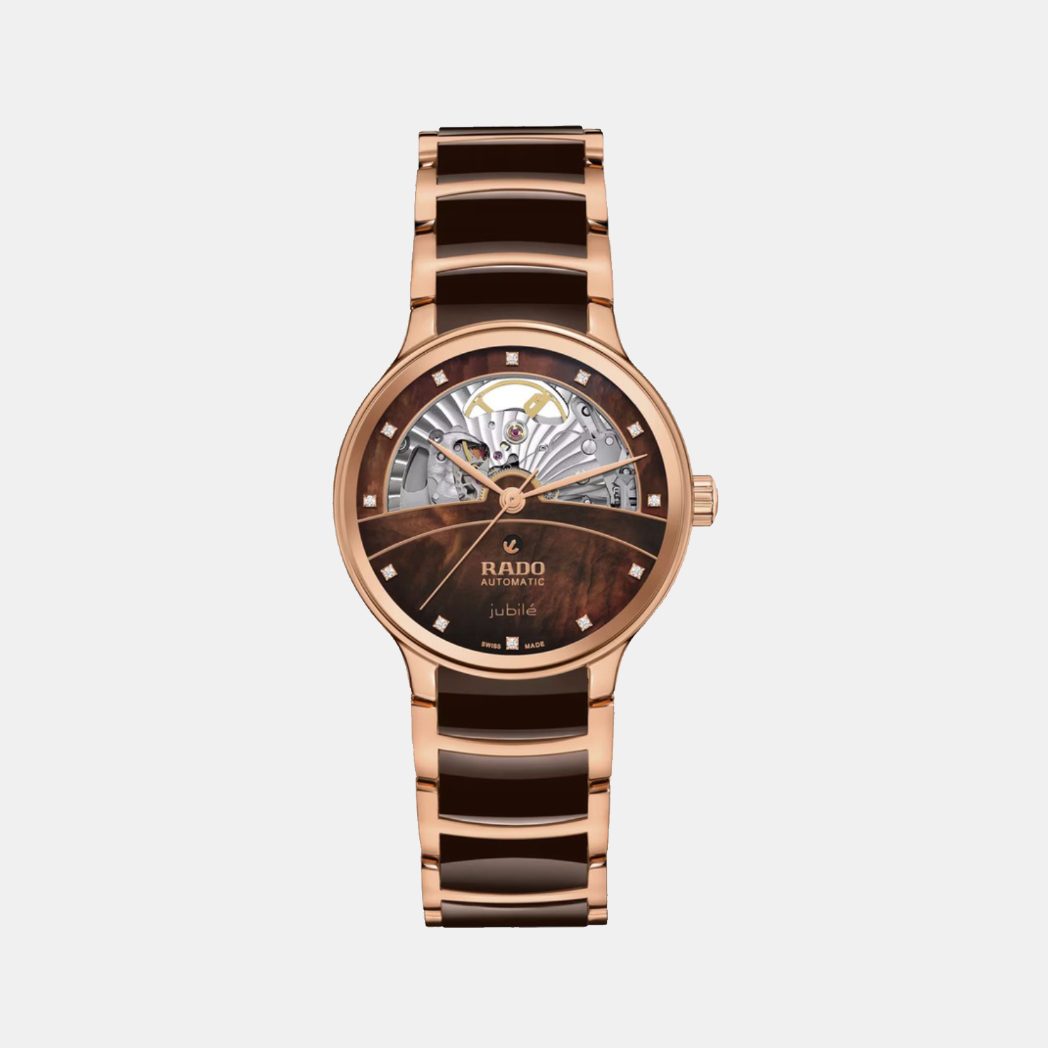 Rado Centrix Women Automatic Brown Dial Analog Stainless Steel Watch R30029902