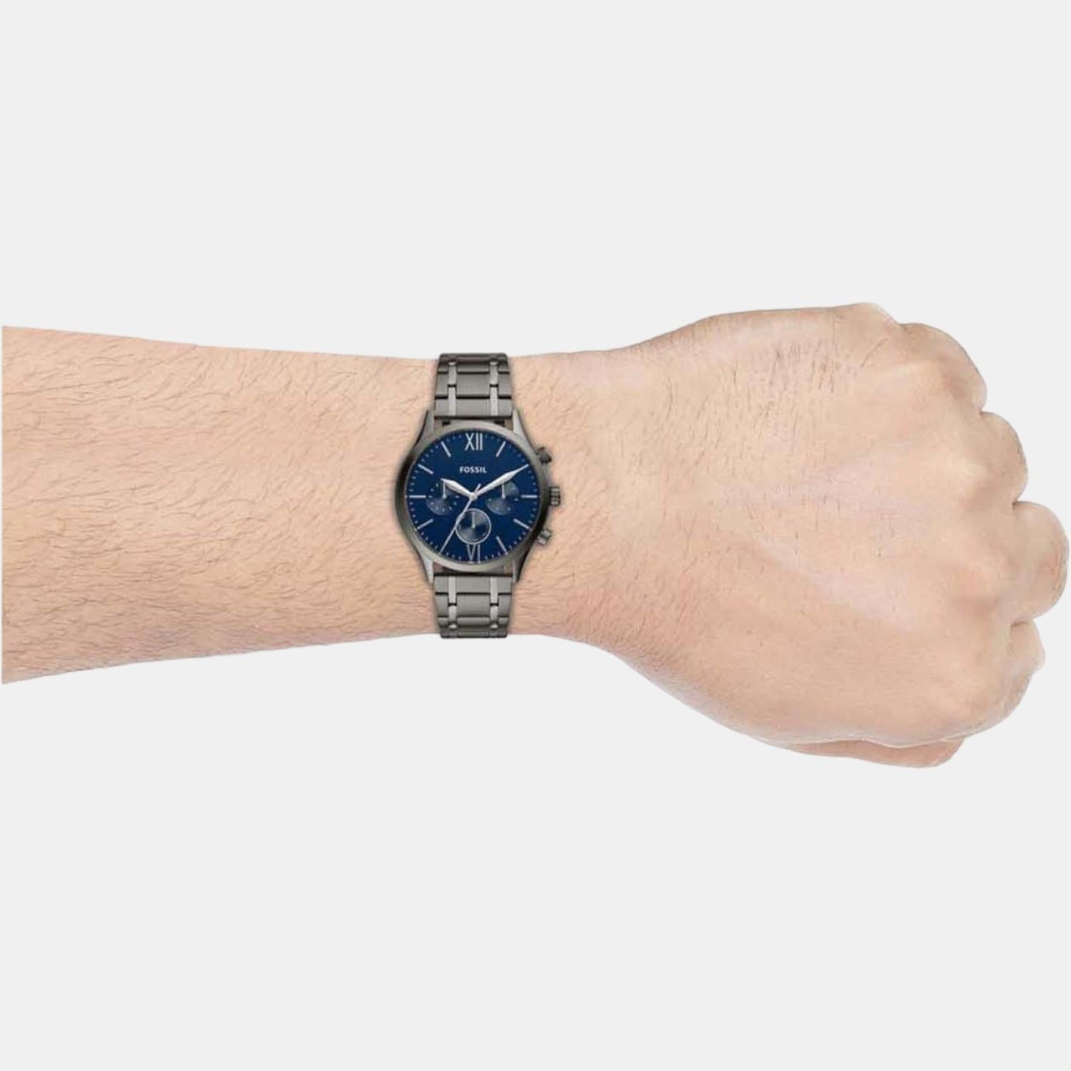 Fossil Fenmore Men Quartz Blue Dial Chronograph Stainless Steel Watch BQ2401 - view 4