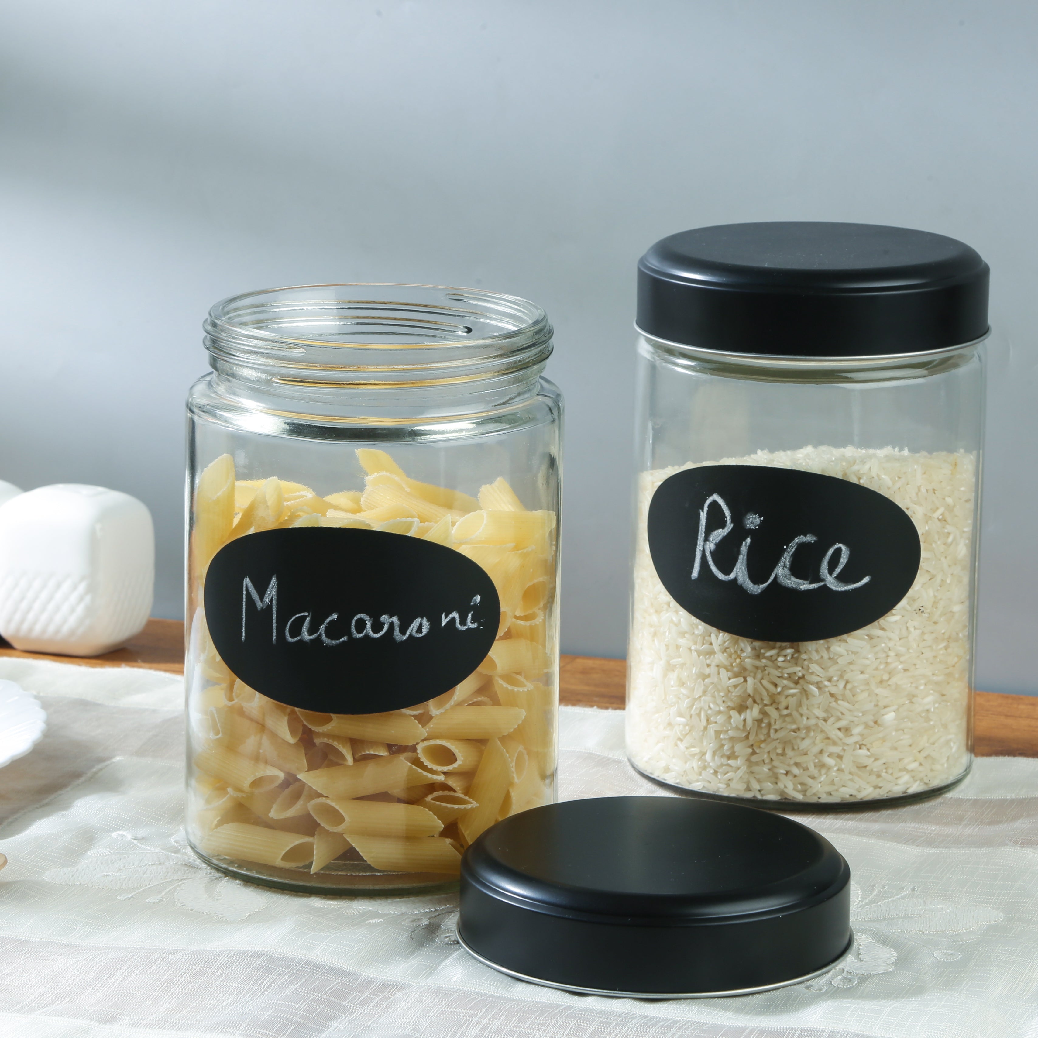 Devnow Glass Container With Blackboard Decal - view 2