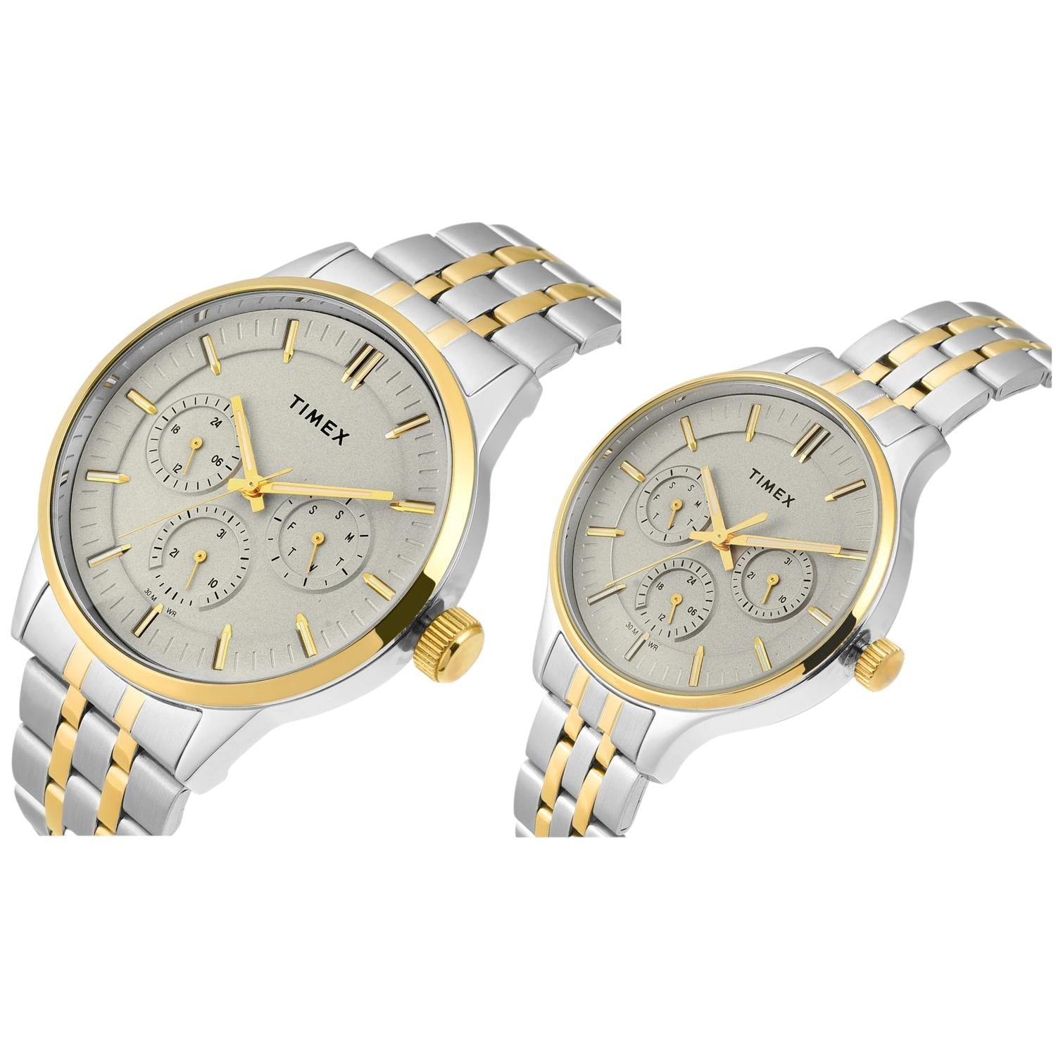Timex Fashion Couple Quartz Grey Dial Multi-Function Stainless Steel Watch TW00PR317 - view 2