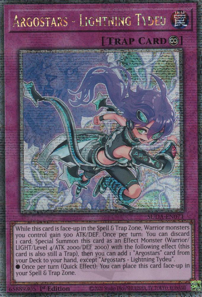 Yu-Gi-Oh! Argostars - Lightning Tydeu - SUDA-EN071 - Quarter Century Secret Rare - 1st Edition