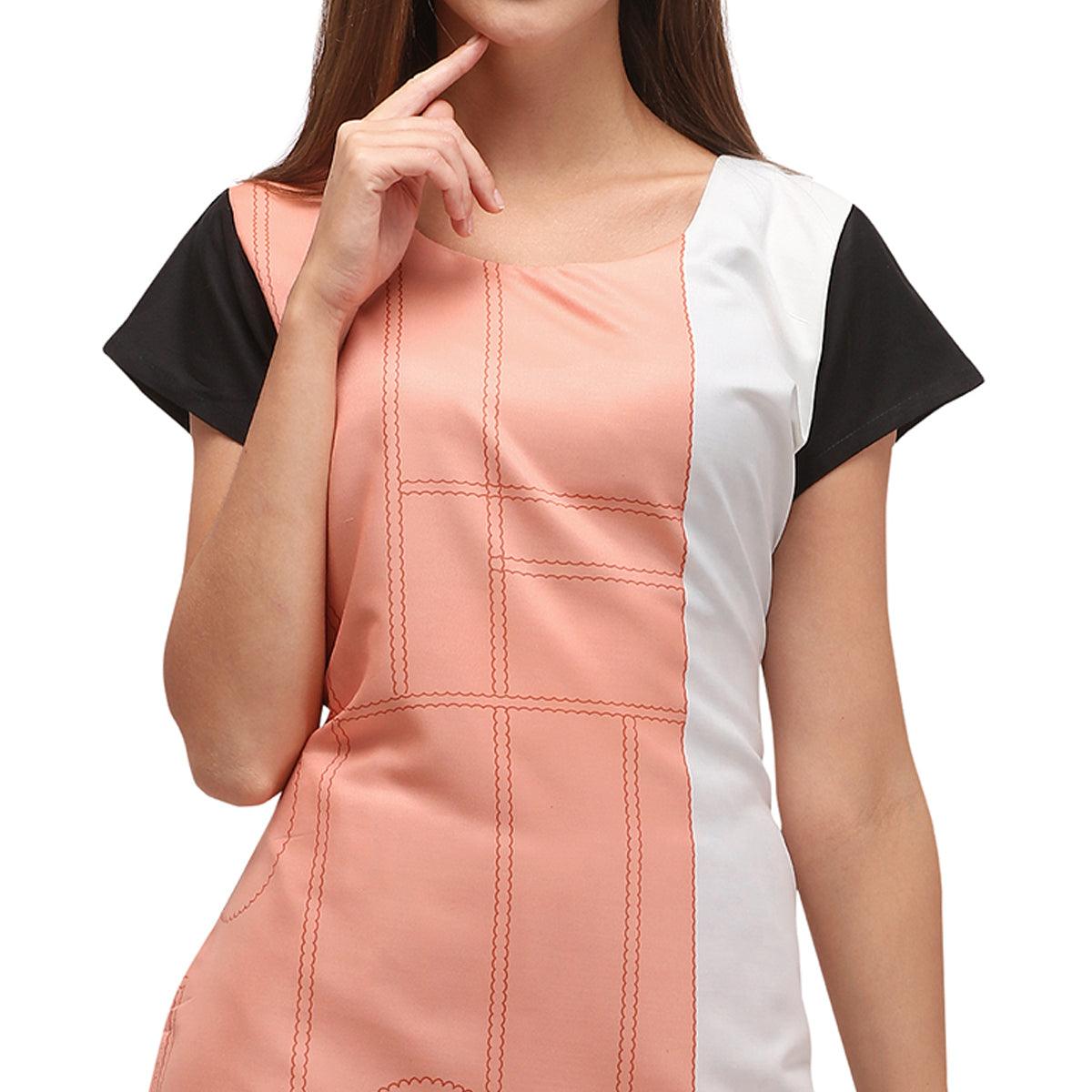 Peachmode Seller Mesmerising Peach Coloured Digital Printed Casual Wear Kurti - view 2