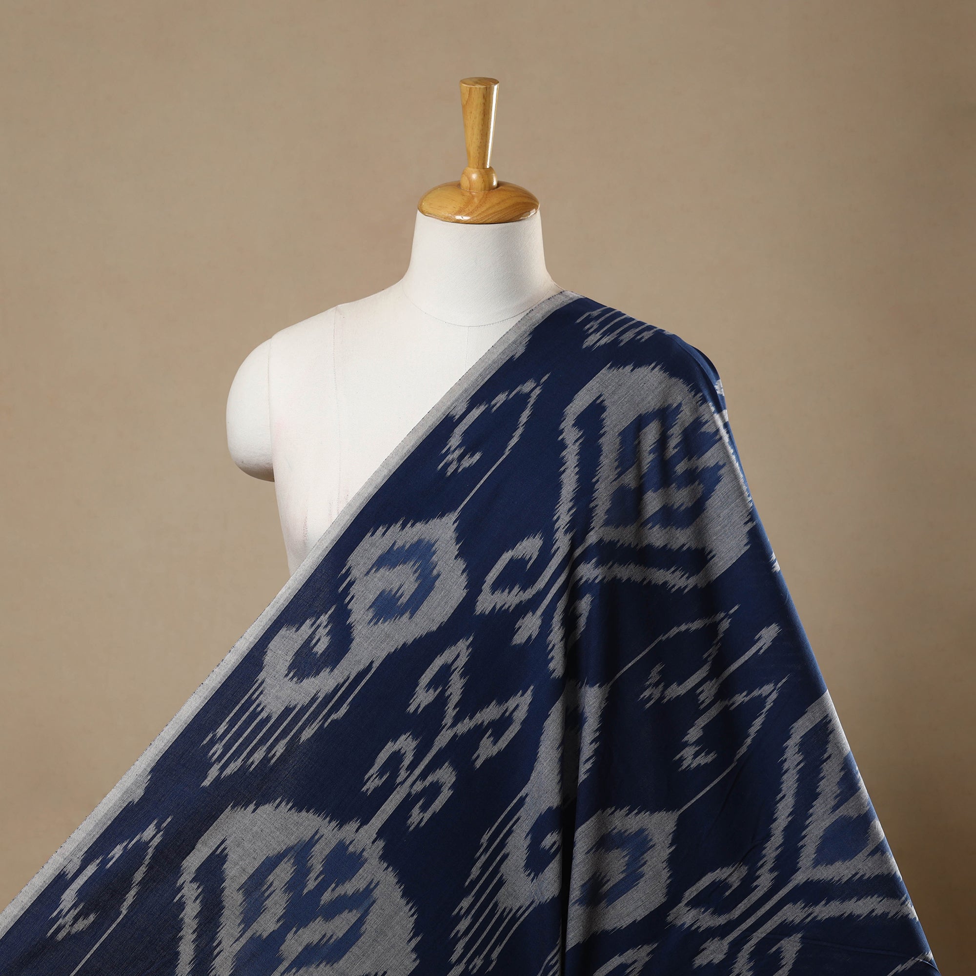 IKAT WEAVES BY EDEM CHANDANA Blue - Cotton Central Asian Pochampally Ikat Fabric 12