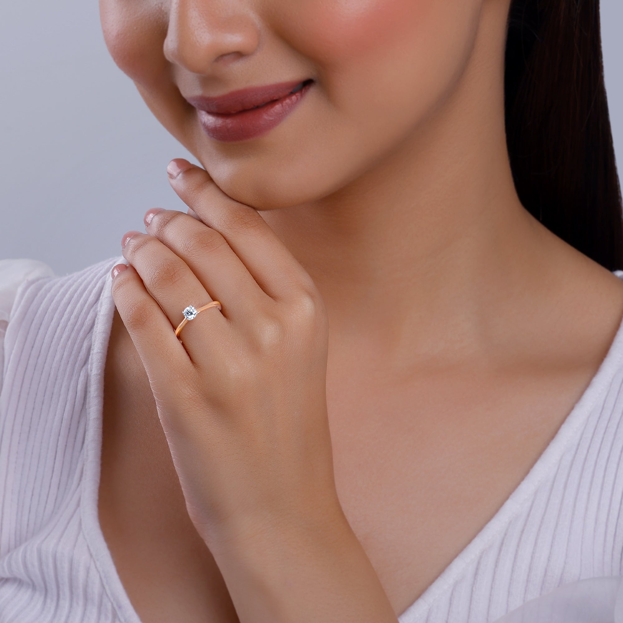 GIVA Jewellery Rose Gold Solitaire Dream Ring - view 3