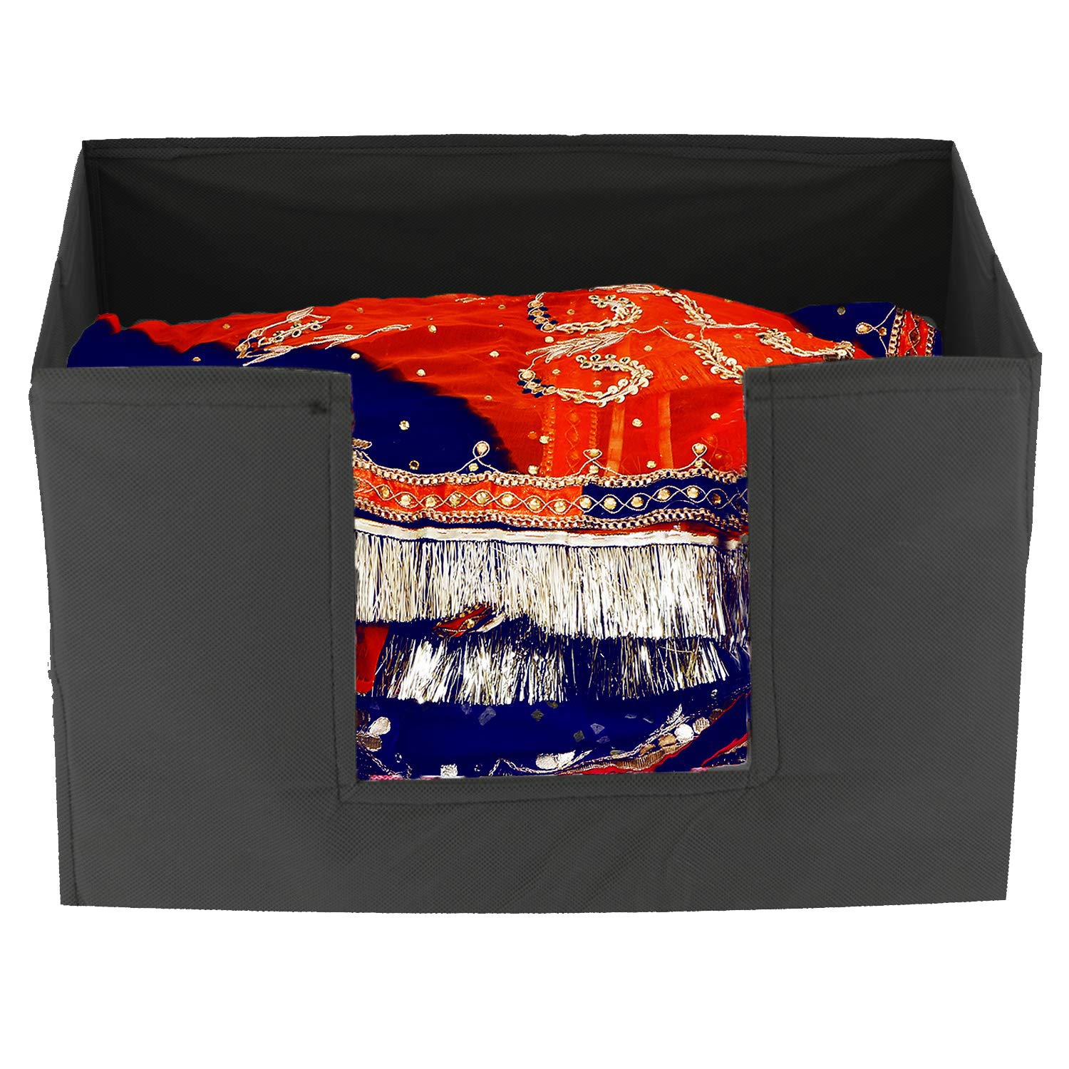 Kuber Industries 3 Pieces Large Capacity Space Saver Closet, Stackable and Foldable Saree, Clothes Storage Bag, Non-Woven Rectangle Cloth Saree Stacke - view 2