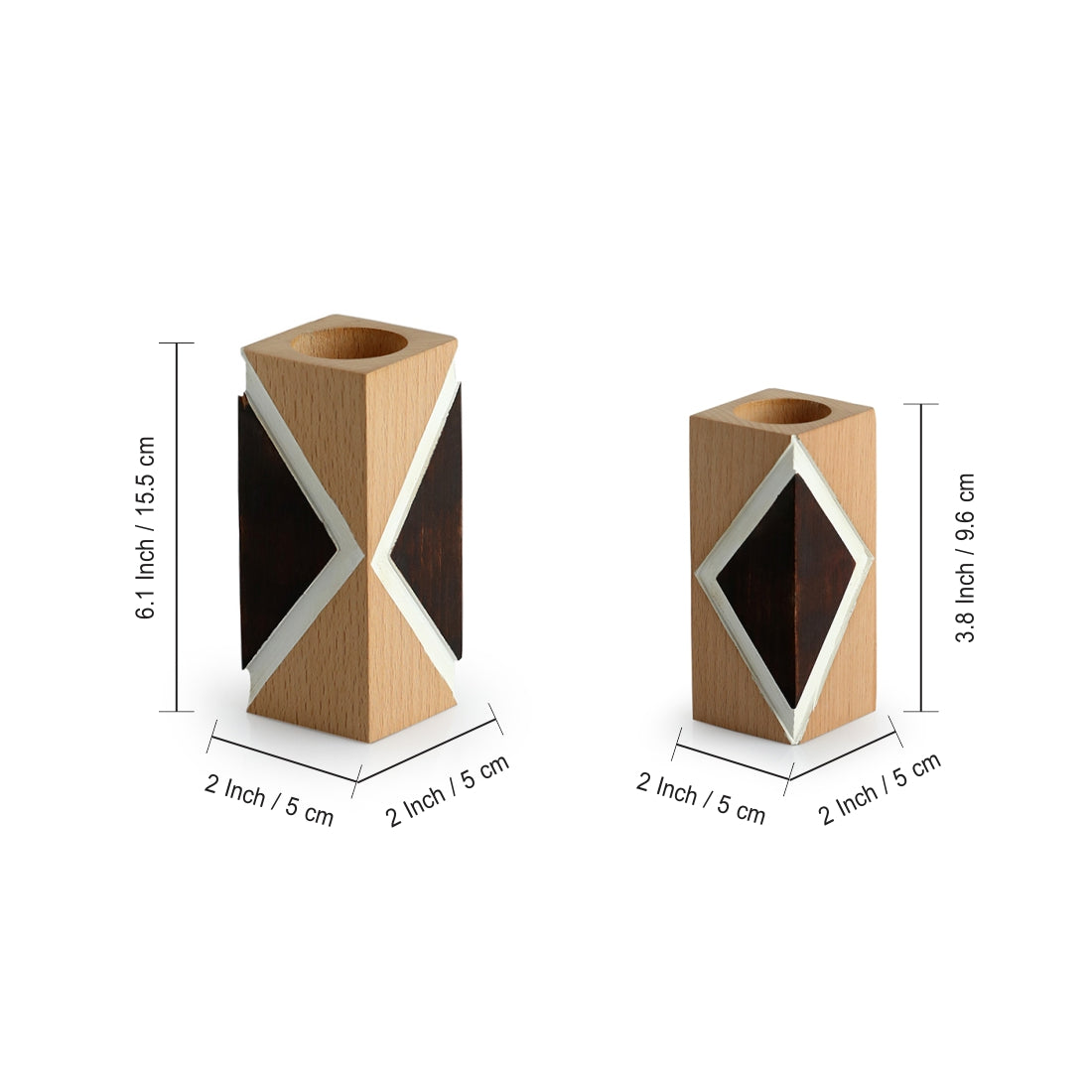 EXCLUSIVELANE 'Jugnu Rhombus' Tea Light Holder (Set of 2) - view 5