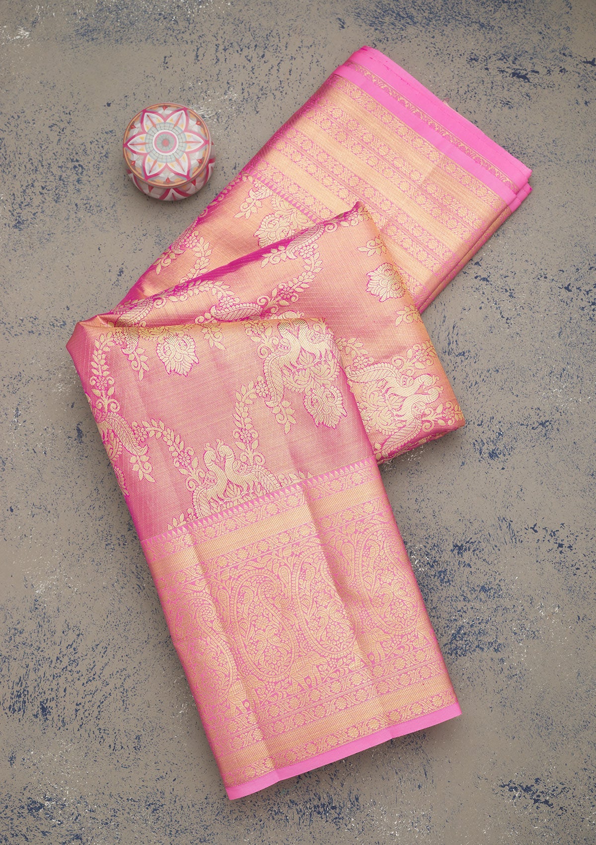 Koskii Pink Zariwork Pure Silk Saree – Women's