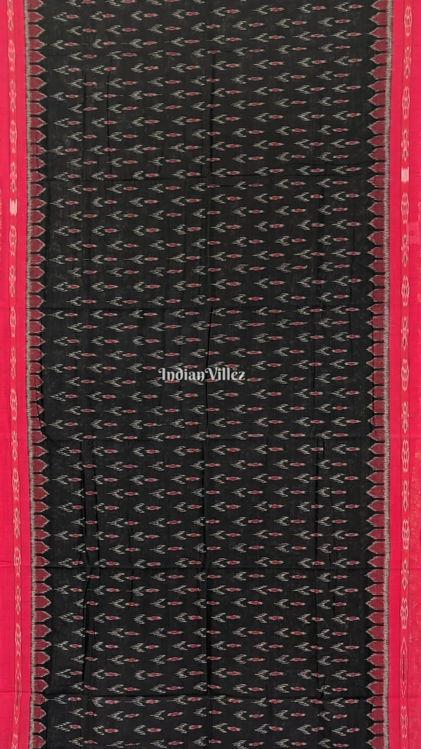 IndianVillèz Black Mayur Chandrika Maniabandha Cotton Saree - view 2