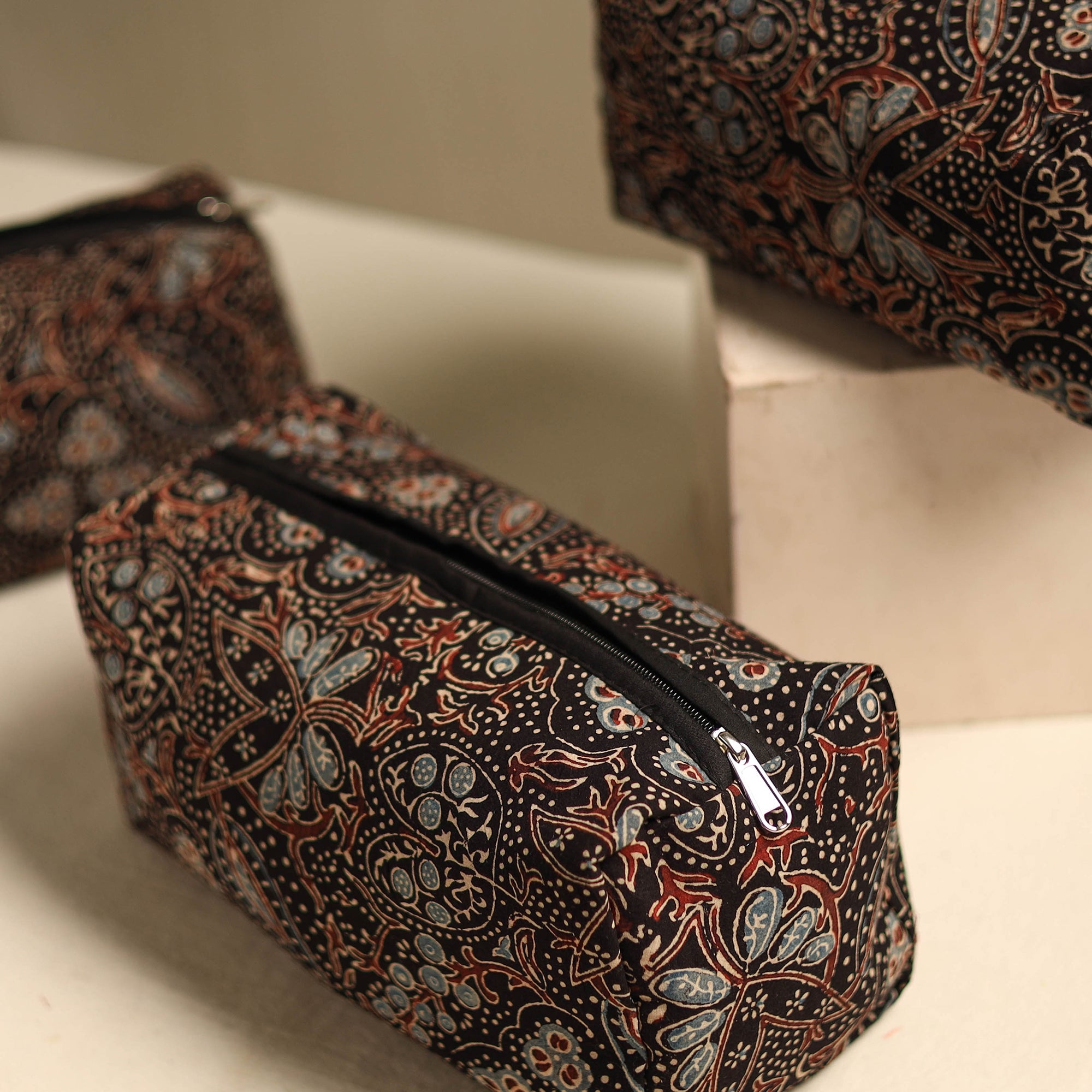 NOORI BAZAR Black - Multipurpose Handmade Toiletry Bags (Set of 3) 13 - view 2