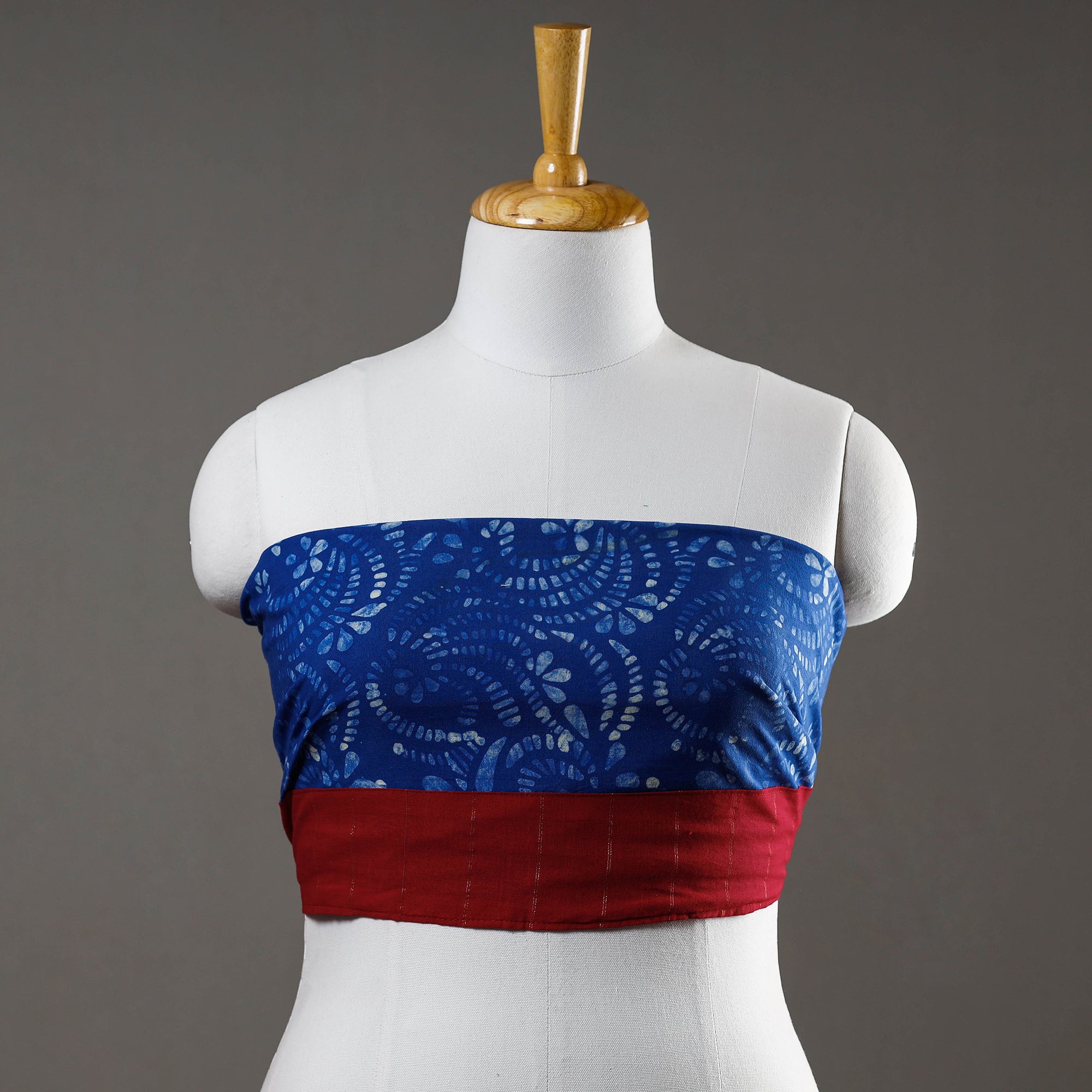 NOORI BAZAR Blue - Hand Batik Printed Cotton Blouse Piece