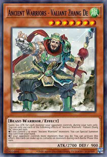 Yu-Gi-Oh! Ancient Warriors - Valiant Zhang De - IGAS-EN013 - Rare - Unlimited