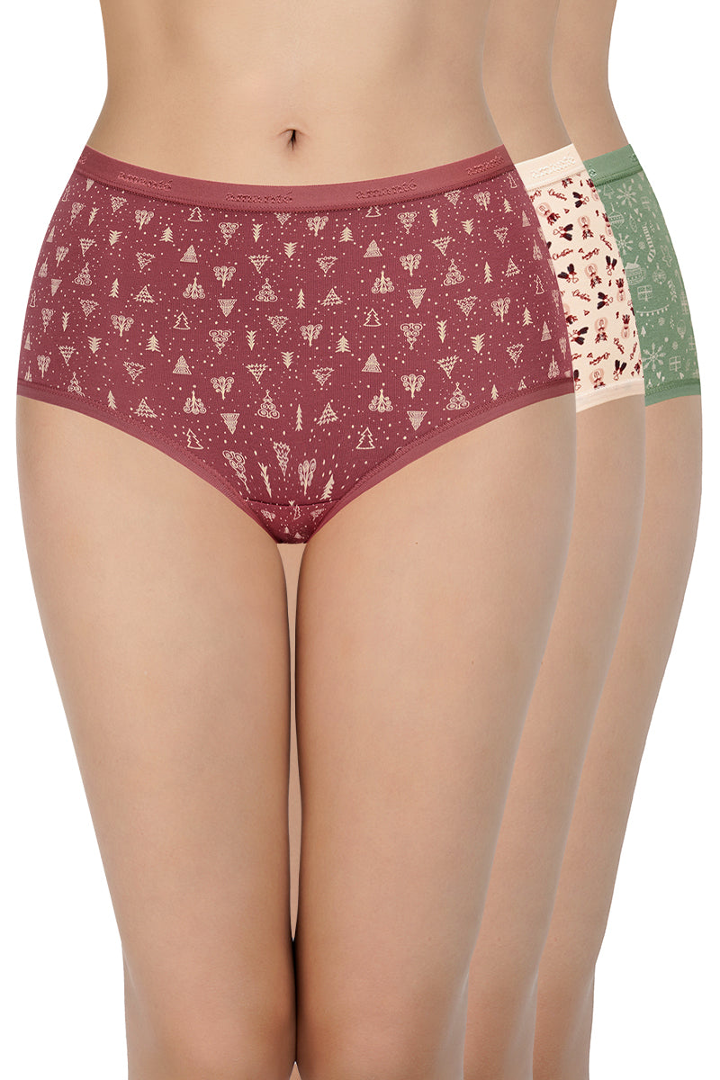 Amante Print High Rise Full Brief Panties (Pack of 3)