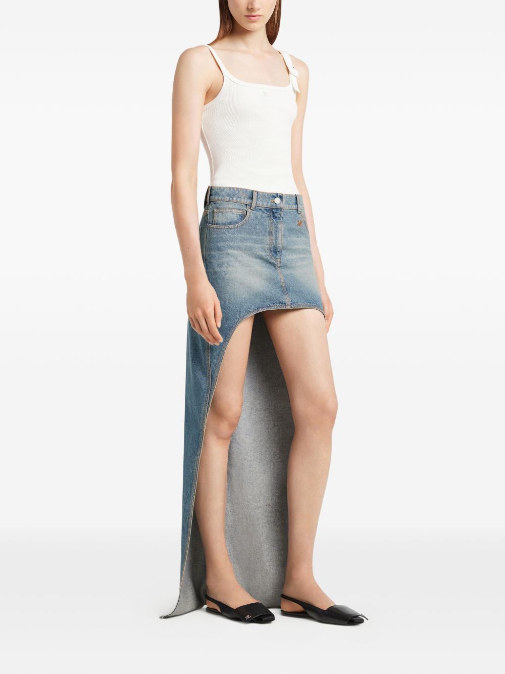 Courreges Pre Courrèges Denim cotton skirt – 100% Cotton - view 3