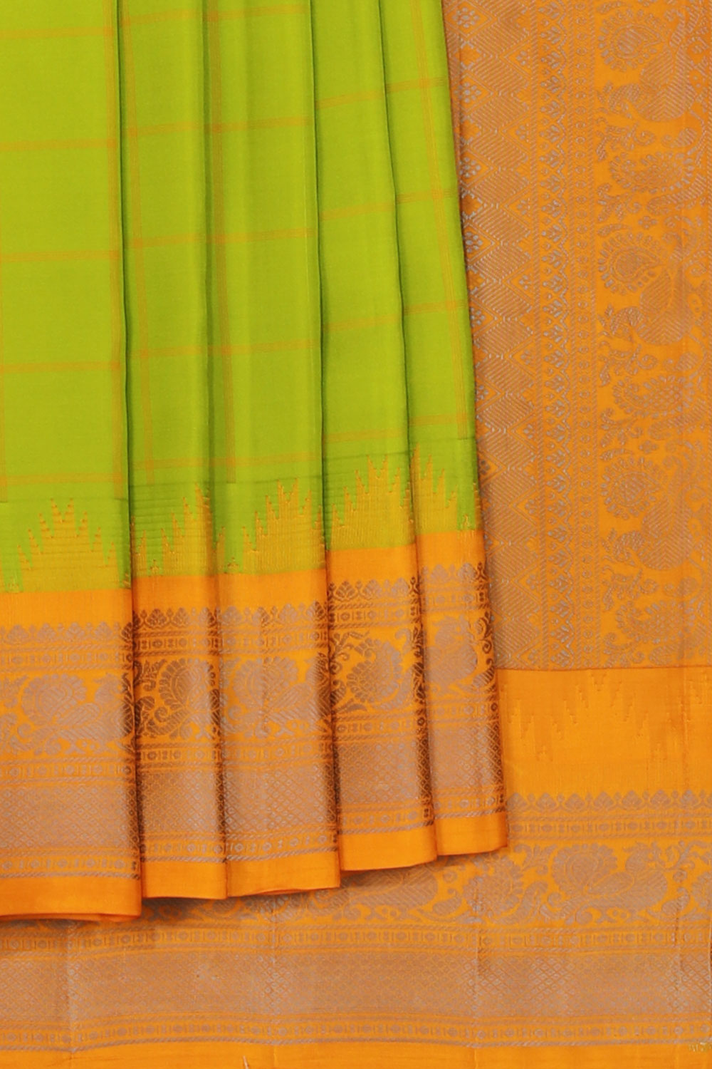 Kalanjali Gadwal Green Saree – Women's