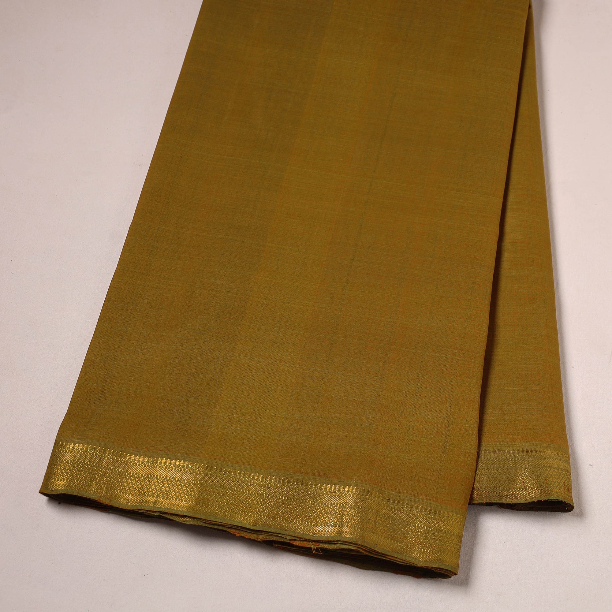 SOUTH KARGHA Brown - Mangalagiri Handloom Cotton Nizam Zari Border Fabric 39 - view 2