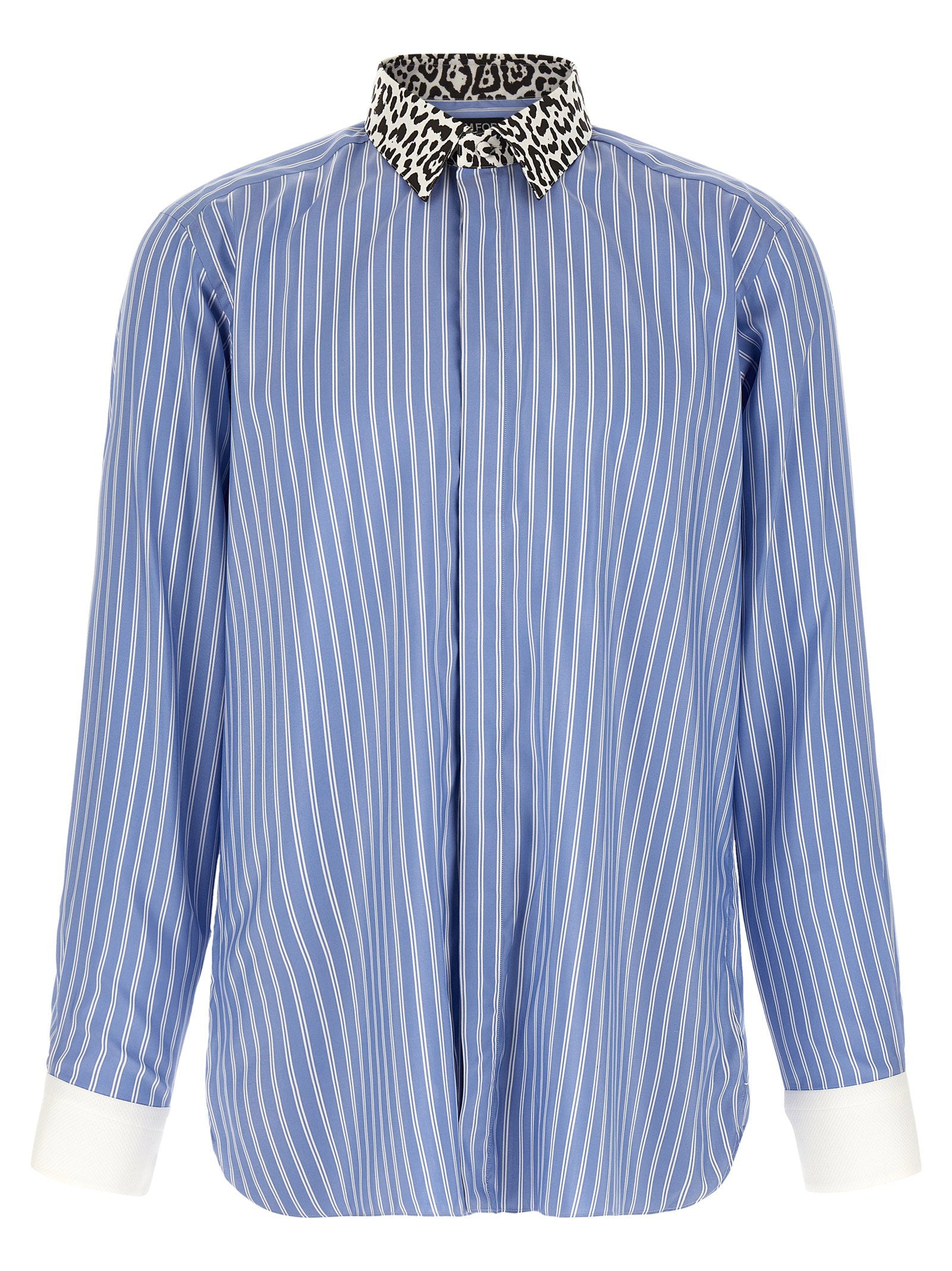 Tom Ford Animal Print Collar Shirt – 100% silk