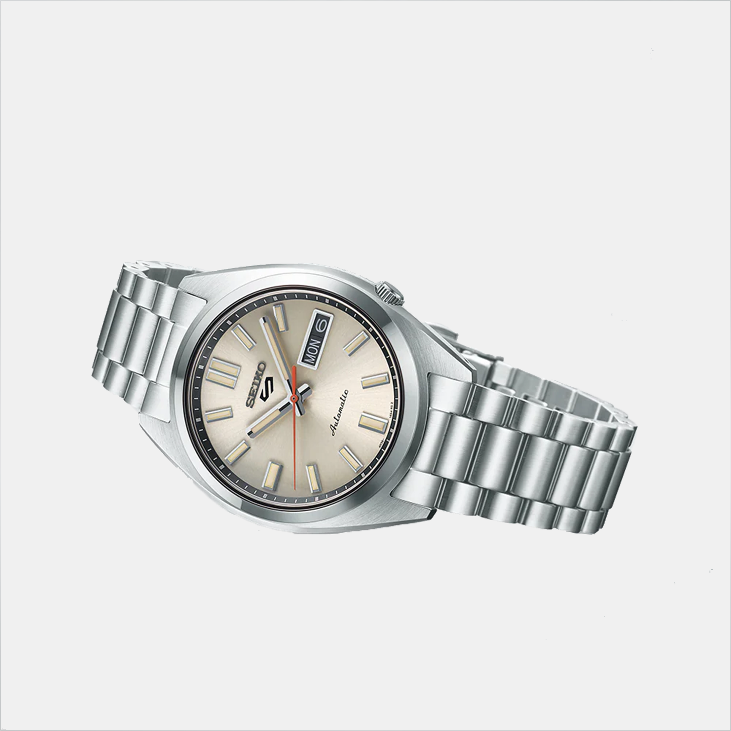 Seiko 5 Sports Men Automatic Beige Dial Analog Stainless Steel Watch SRPK91K1 - view 3