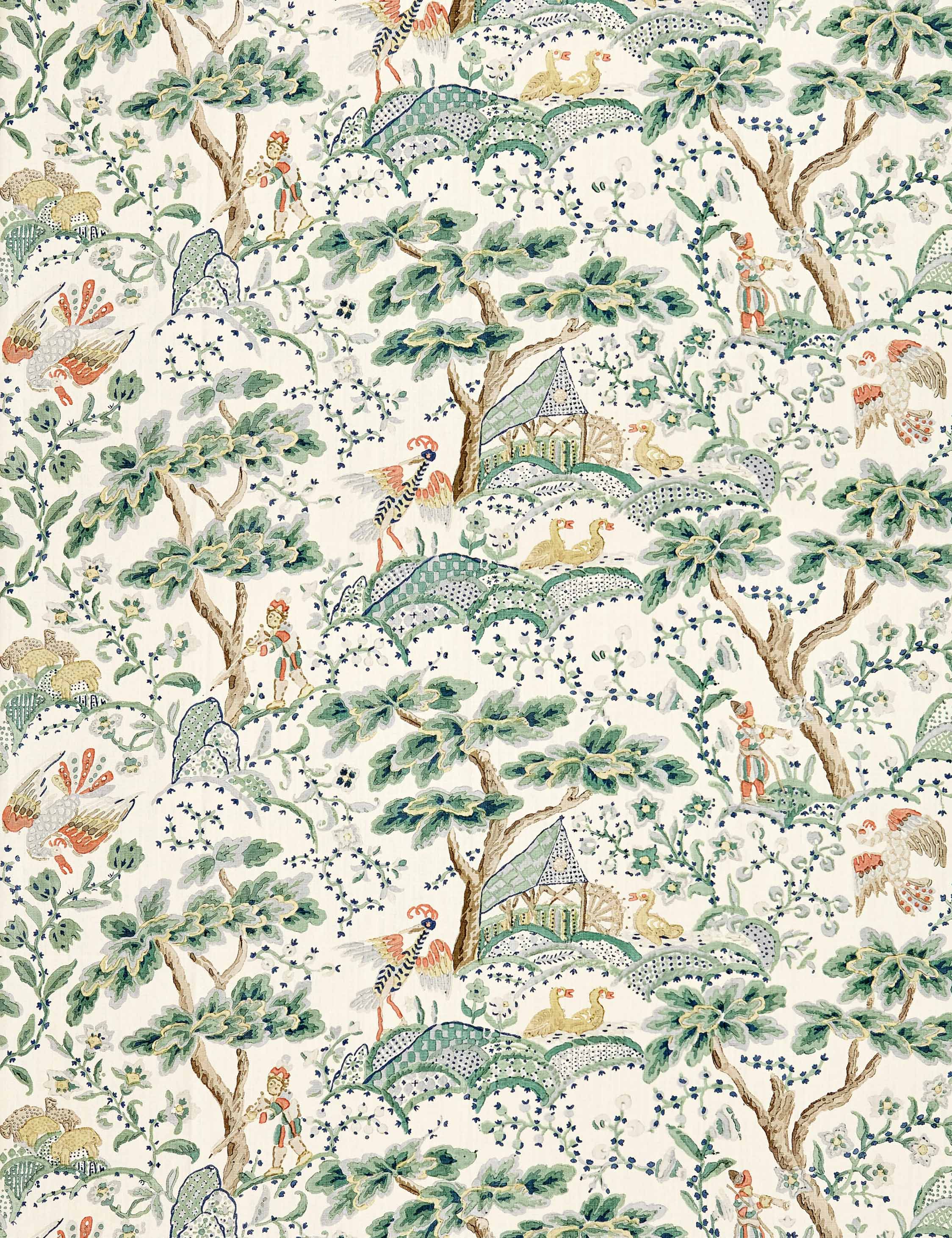 Lulu and Georgia Kelmescott Linen Fabric by Scalamandre