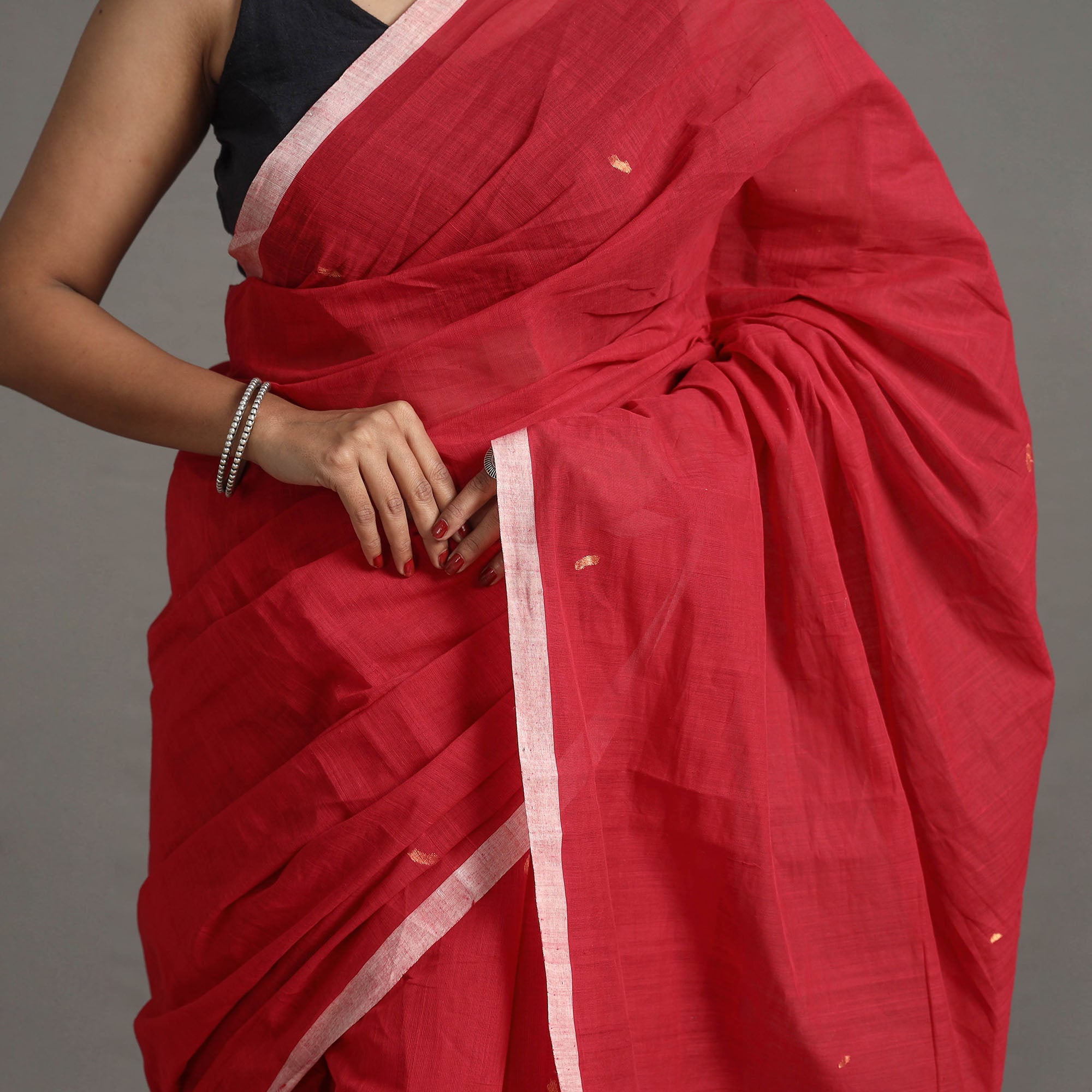 CHITRIKA Pollen Jamdani Cotton Handloom Saree 50 - view 5