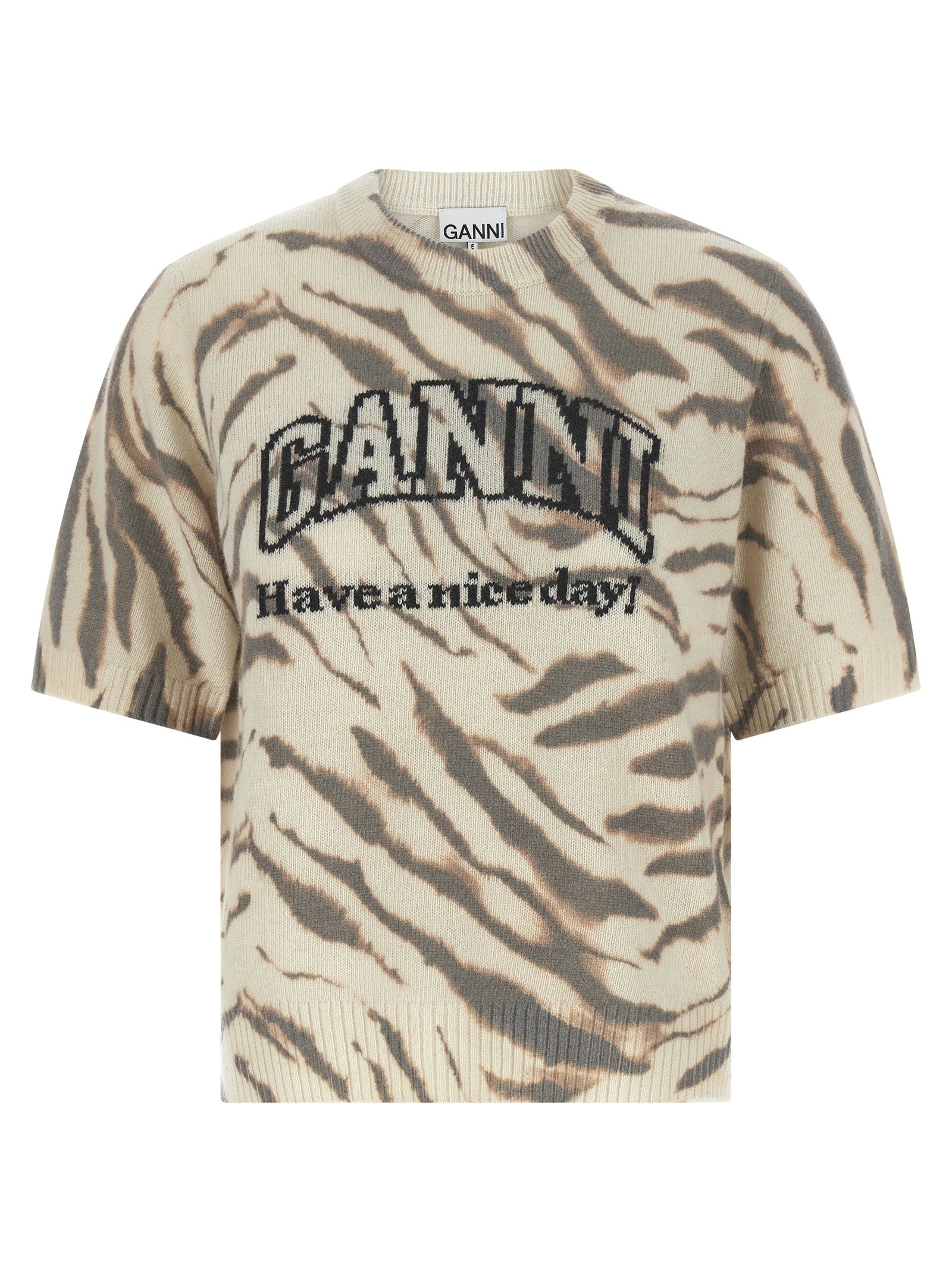 Ganni Logo Intarsia Sweater – 80% wool, 20% polyamide