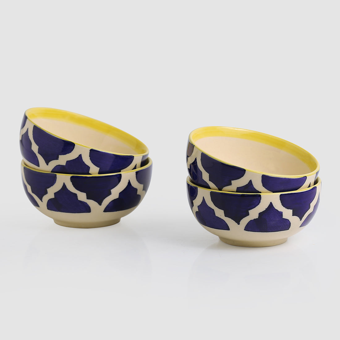 EXCLUSIVELANE Blue - 'Four Mediterranean Bowls' Handpainted Serving Bowls In Ceramic (Set Of 4) - view 2
