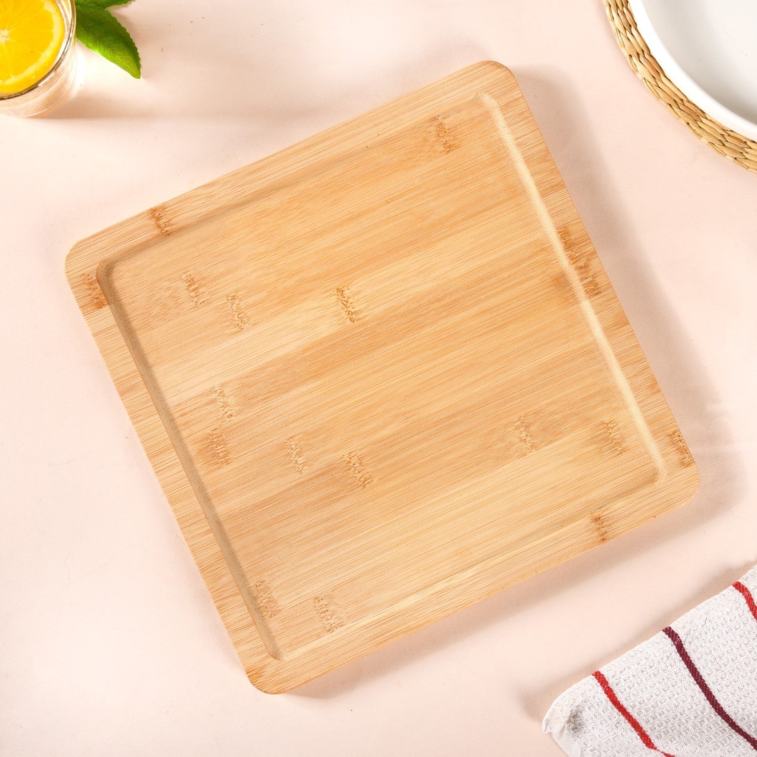 Nestasia White Ceramic Bowls With Bamboo Tray Set Of 5 - view 9