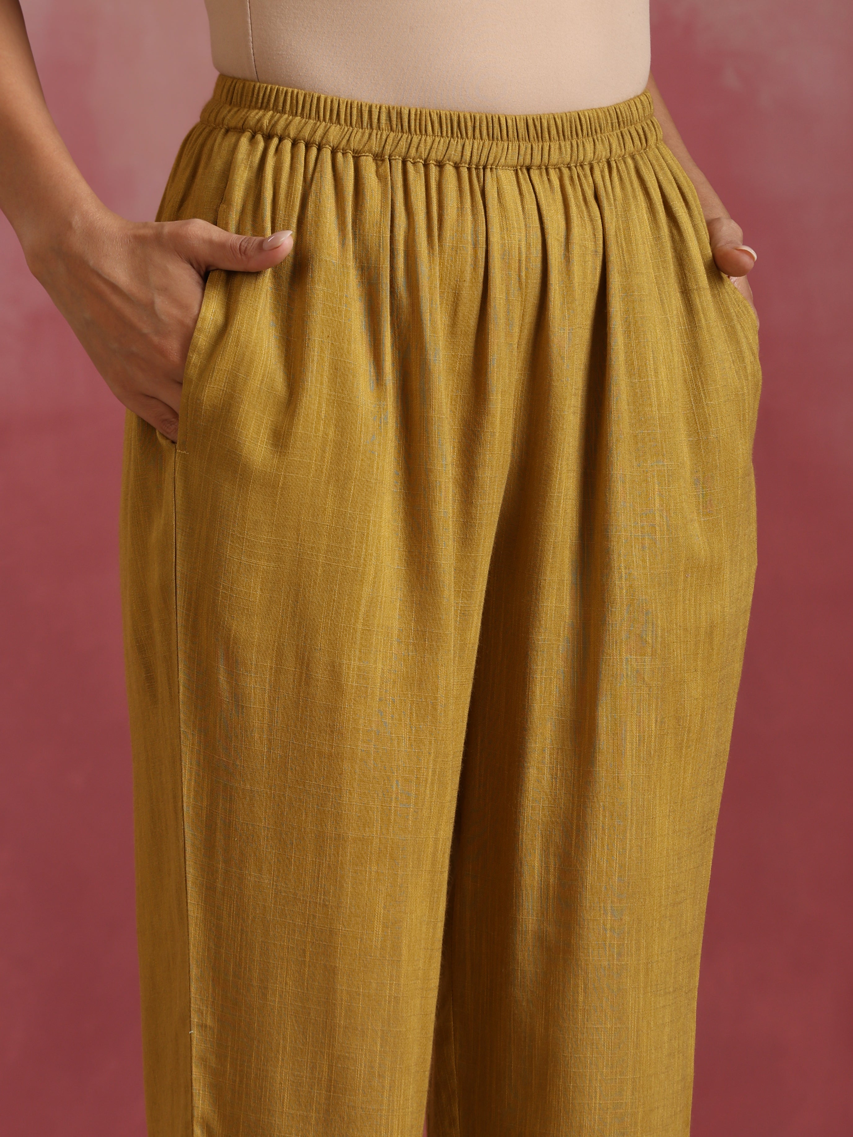 trueBrowns Mustard Cotton Kurta Set - view 7