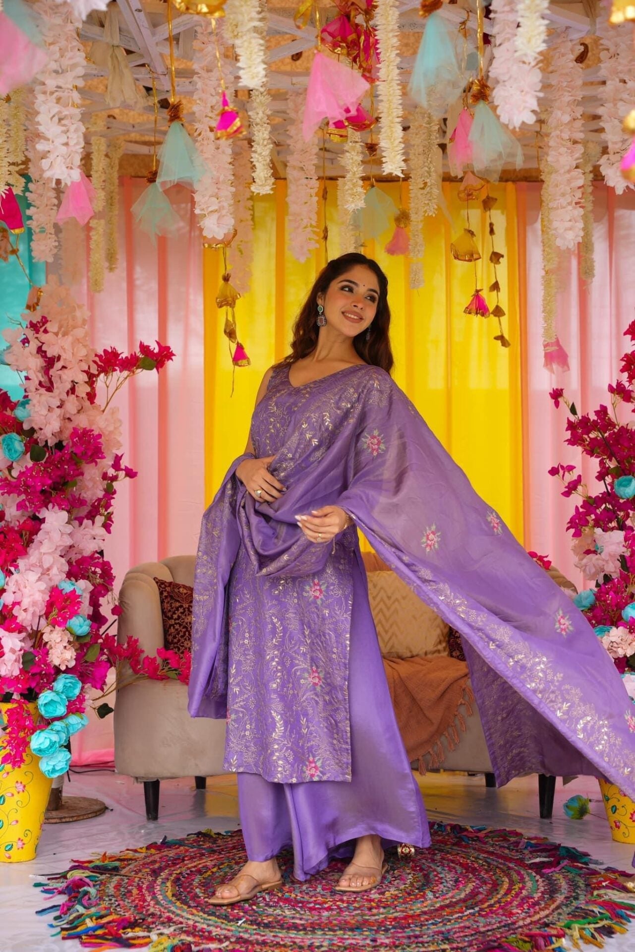 Idaho-o Regal Purple Straight Suit Set