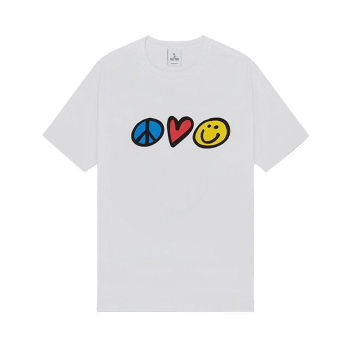 HYPE ELIXIR Ovo Peace Love Happiness T-shirt White