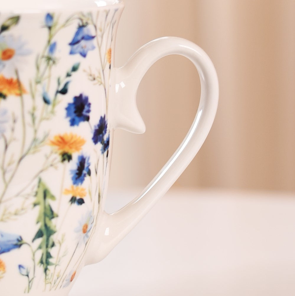 Nestasia Victorian Garden Ceramic Coffee Mug Set Of 2 Blue 400ml - view 8