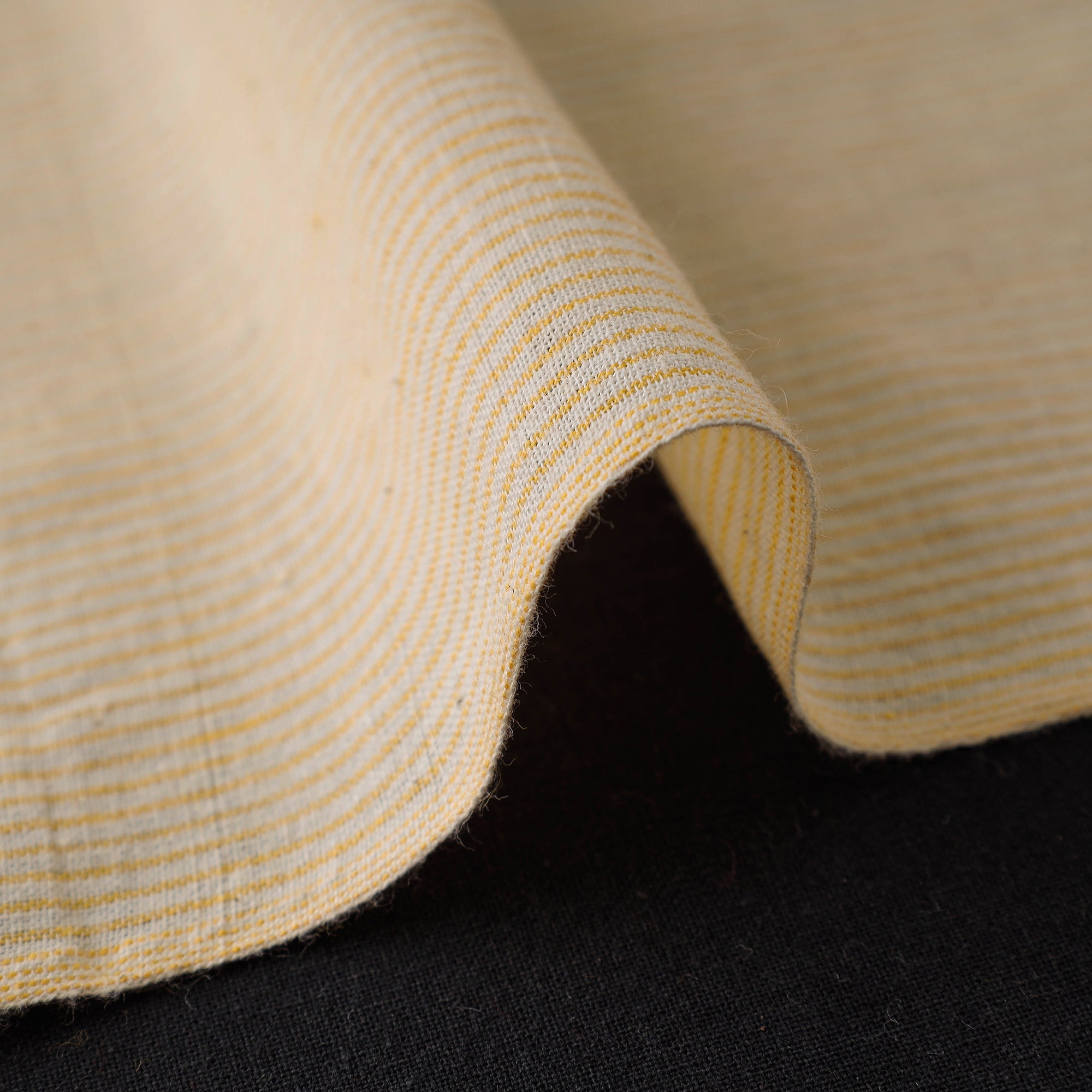 AMAN TRUST - BARAGAON WEAVES Beige - Baragaon Pre Washed Handloom Striped Cotton Fabric - view 2
