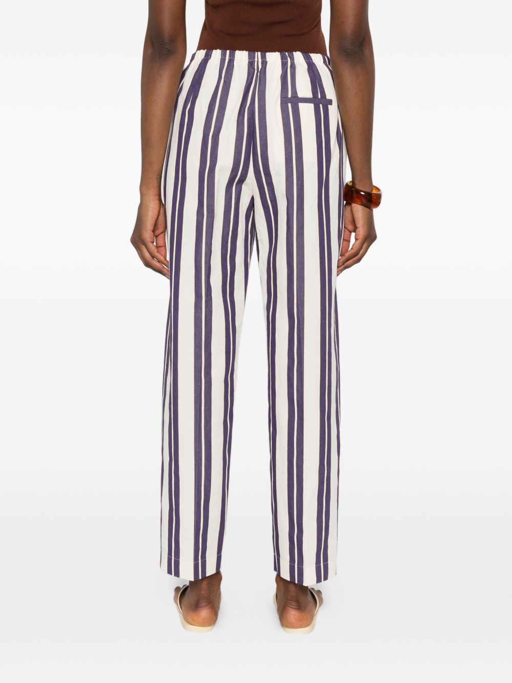 Forte Forte Striped drawstring trousers – 78% Cotton 22% Linem - view 2