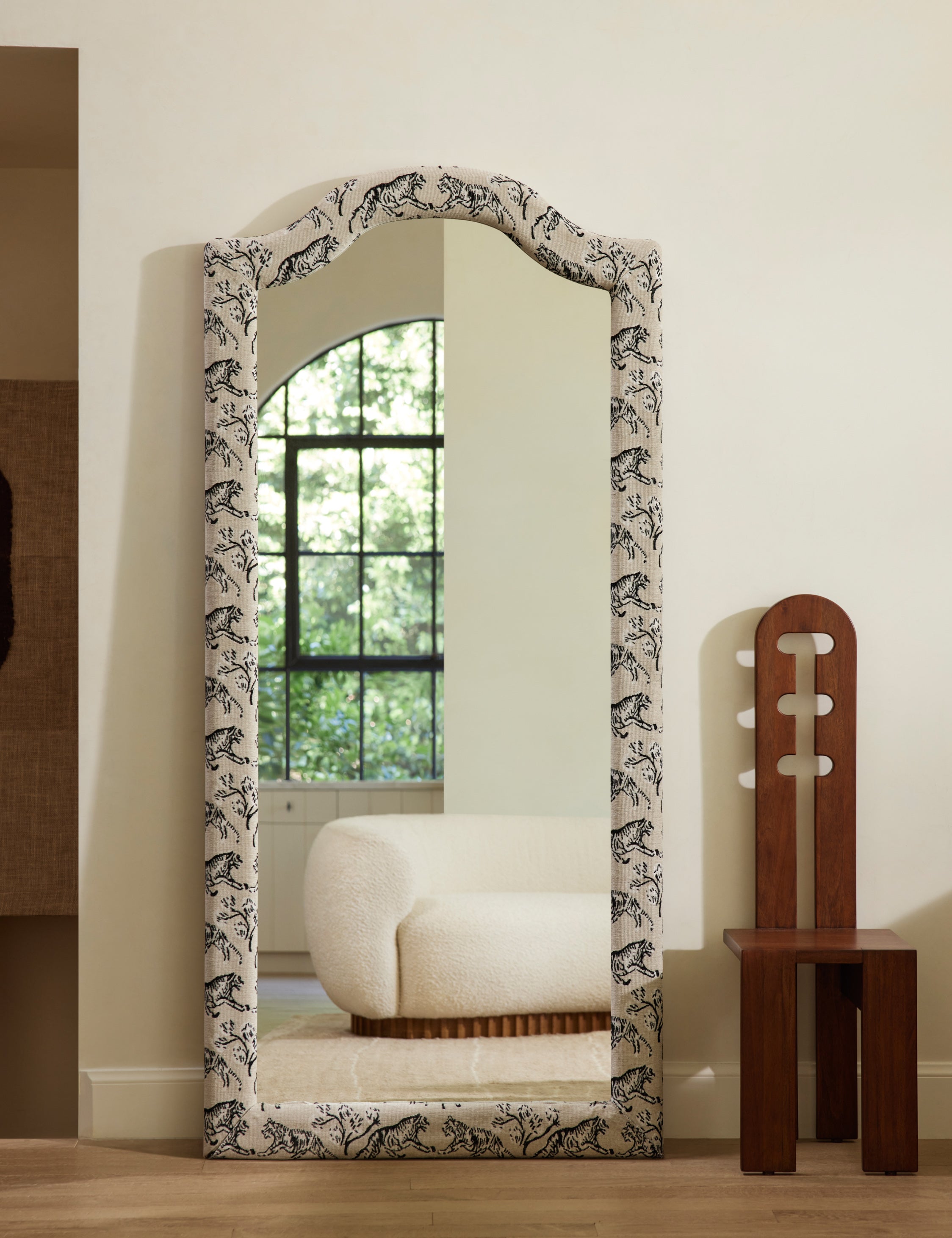 Lulu and Georgia Tiger Upholstered Full Length Mirror by Sarah Sherman Samuel - view 7