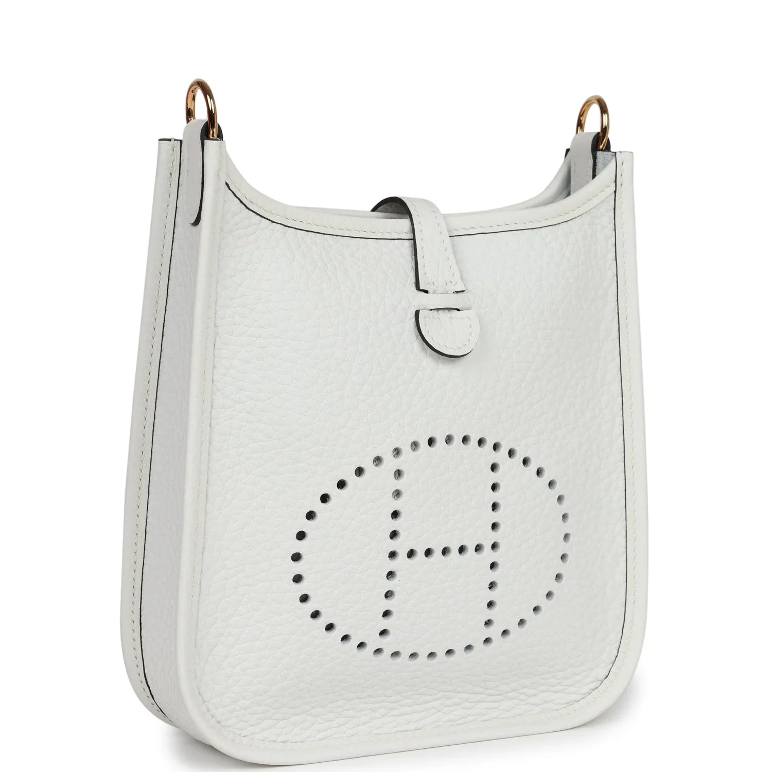 Cop Underdog Hermès Evelyne TPM New White Clemence Gold Hardware - view 2