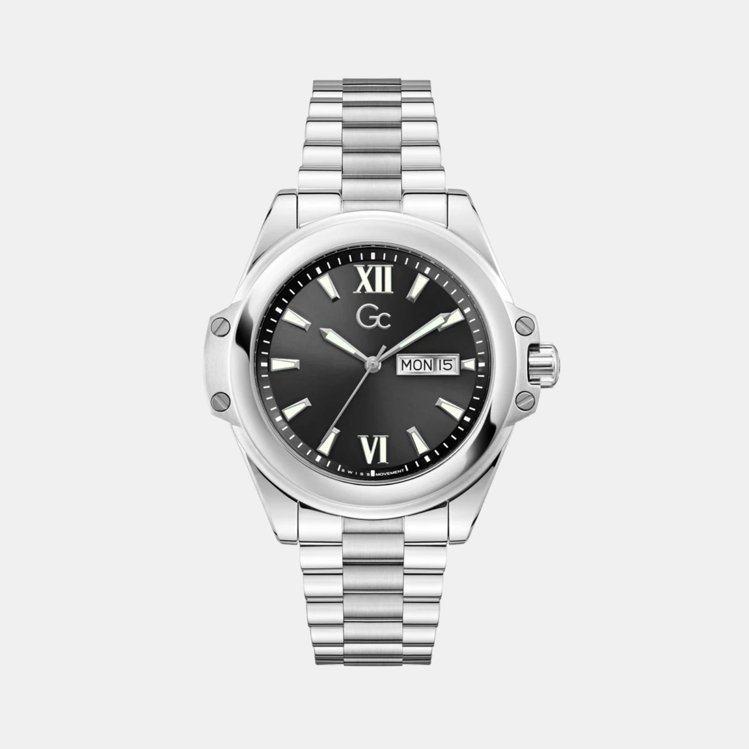 GC Bolt Men Quartz Black Dial Analog Stainless Steel Watch Z60003G2
