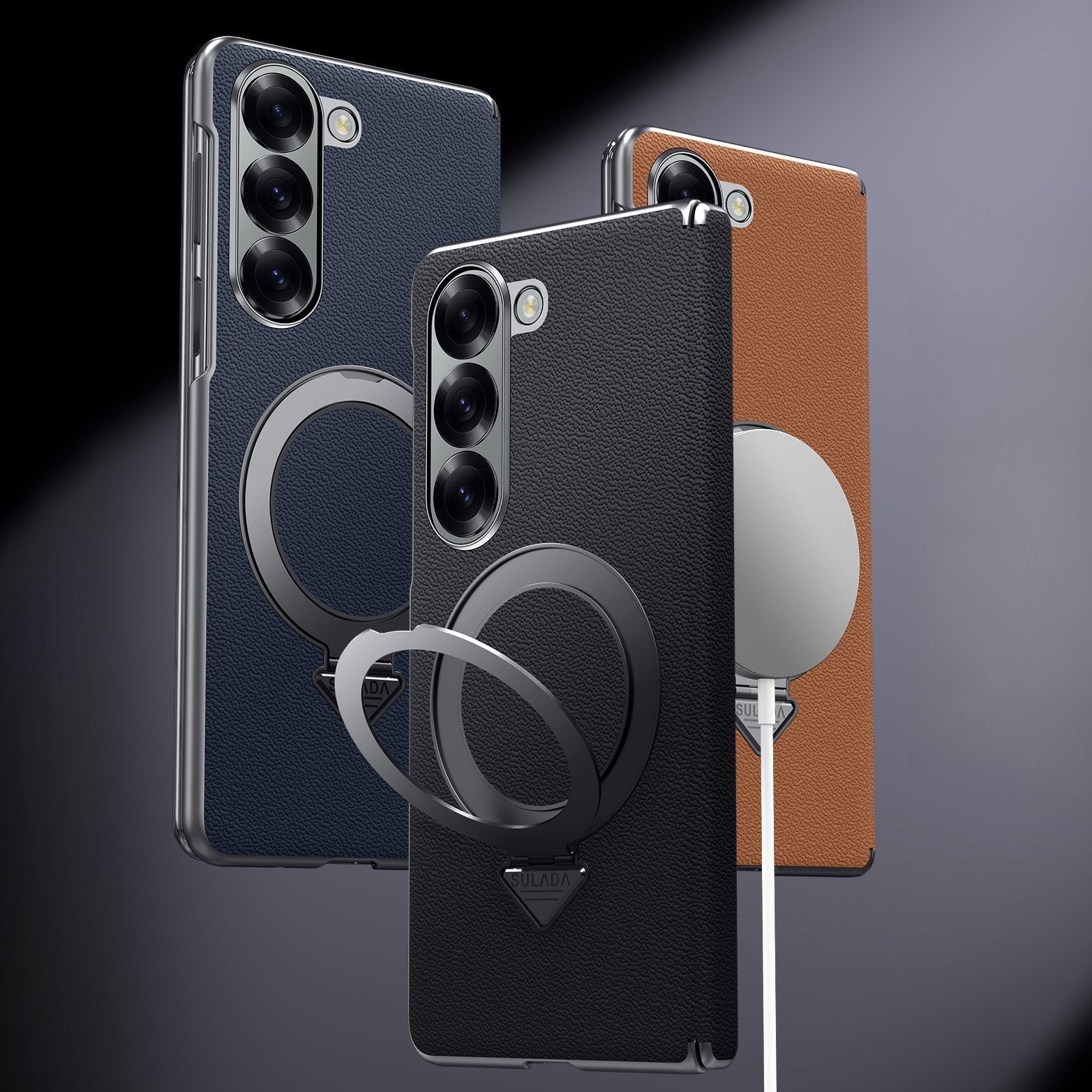 Million Cases Galaxy Z Fold Series Infinity Luxe Leather Kickstand Case