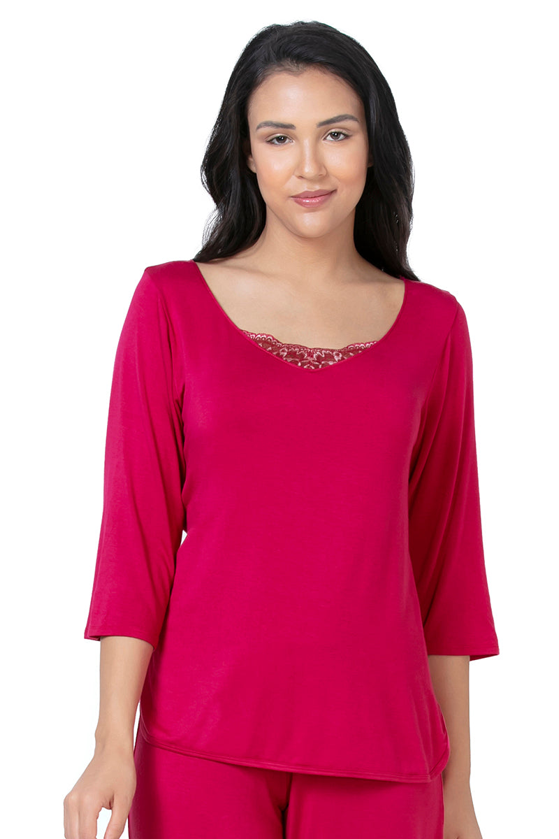 Amante Lace Touch Sleep Top - Granita