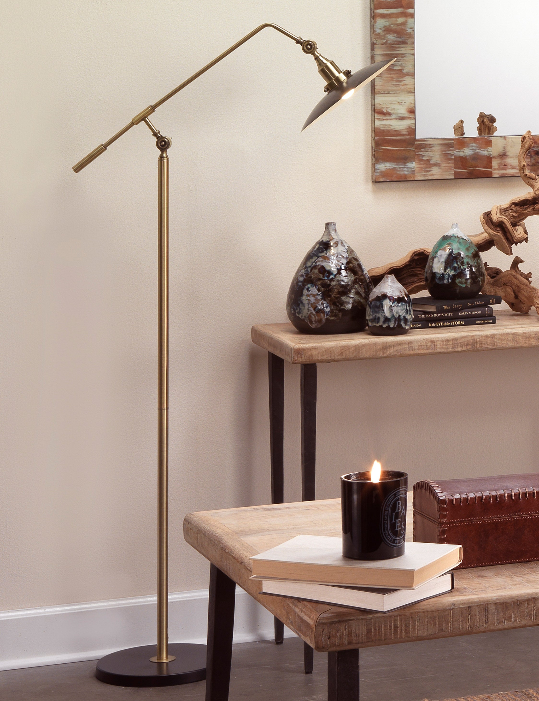 Lulu and Georgia Whitman Task Floor Lamp – Antique Brass - view 2