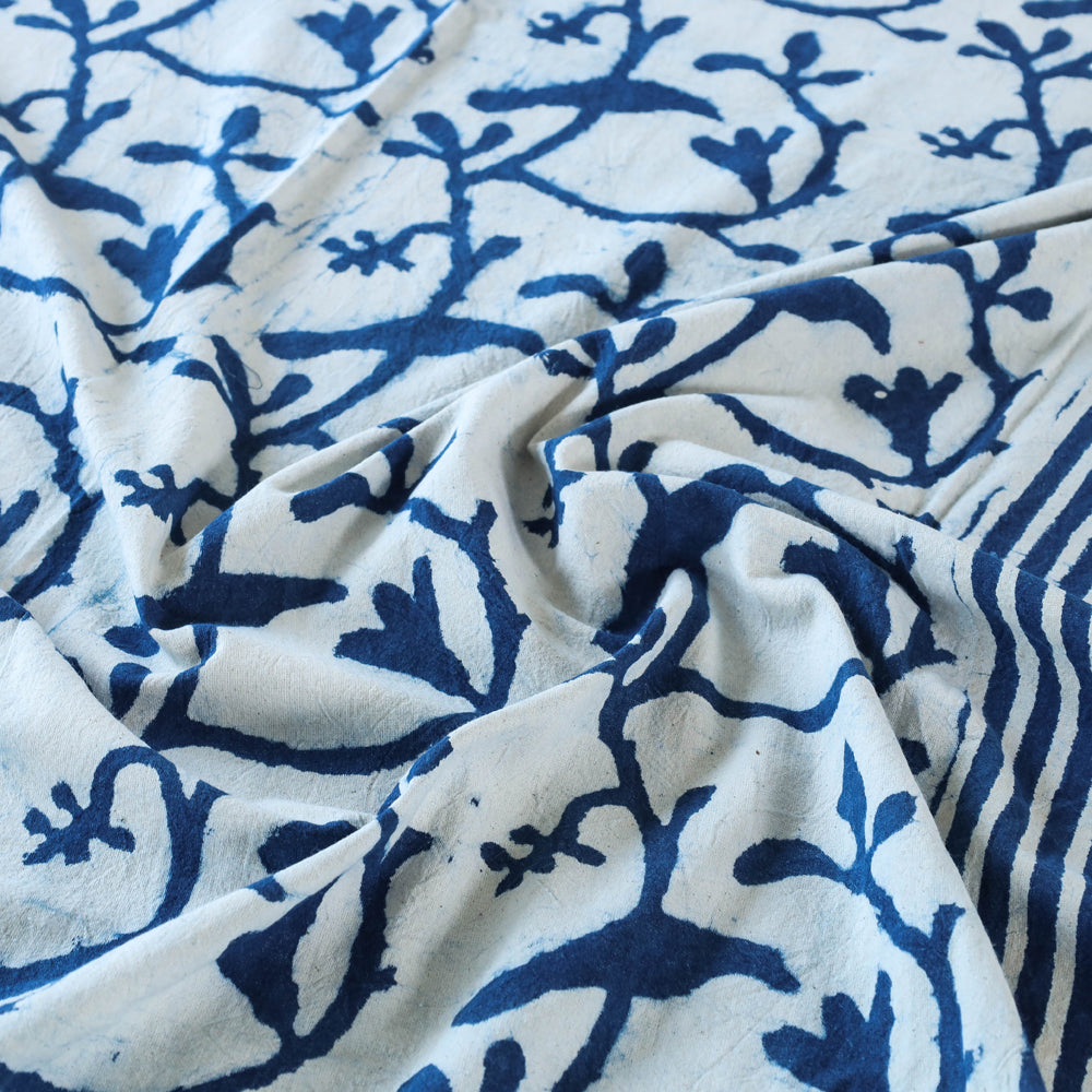 BINDAAS UNLIMITED Blue - Block Art Print Cotton Single Bindaas Bed Sheet (93 x 60 in) - view 2