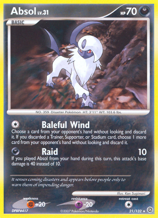 Rare dp3-21 reverse – Pokémon Absol - 21/132 - Rare [dp3-21] [Reverse Holo] - Absol - 21/132 - Rare