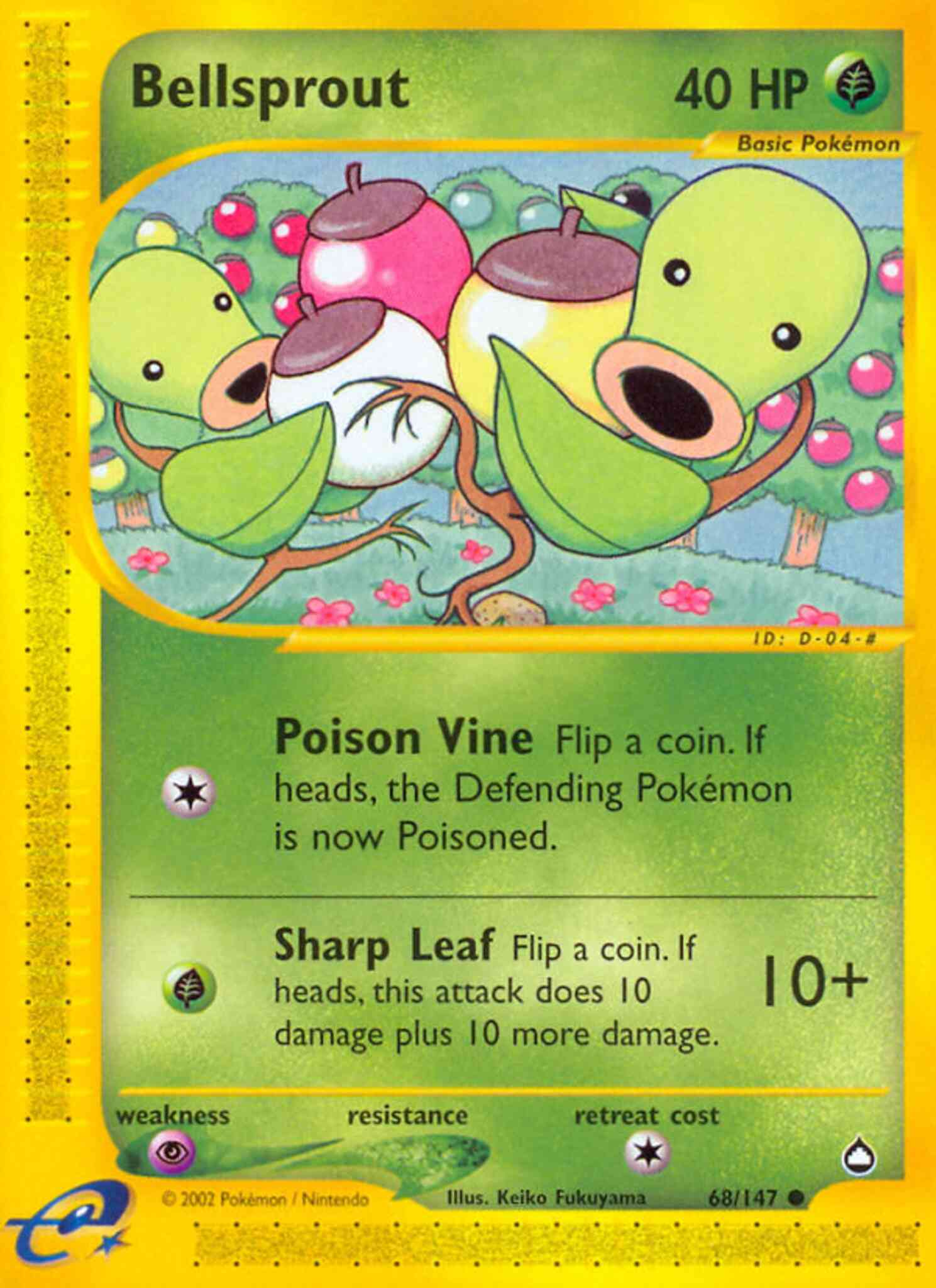 Common ecard2-68 reverse – Pokémon Bellsprout - 68/147 - Common [ecard2-68] [Reverse Holo]