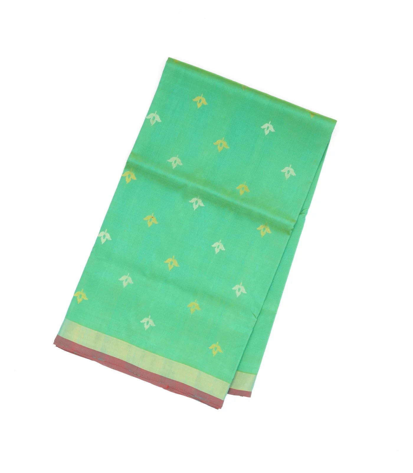 RmKV Aquamarine Handloom Uppada Silk Saree With Floral Zari Buttas