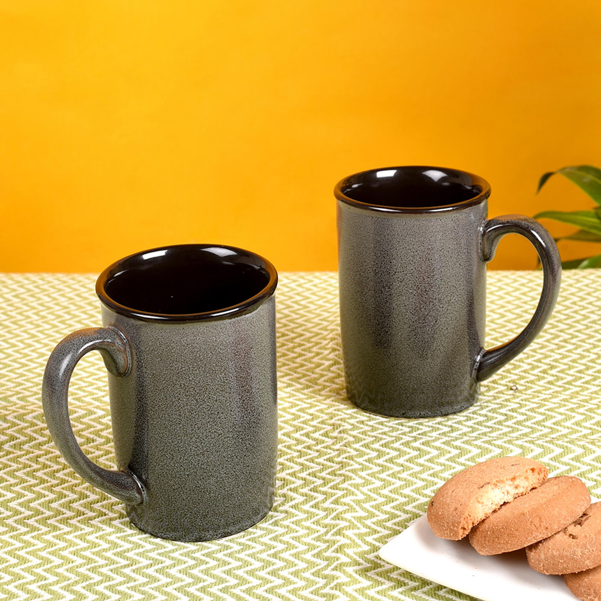 ART CREATIONS BY SUMAN SONTHALIA Brown - Cup Holder Handcrafted Wall Mounted & 2 Mugs (Set of 3) (10x3x10) - view 2